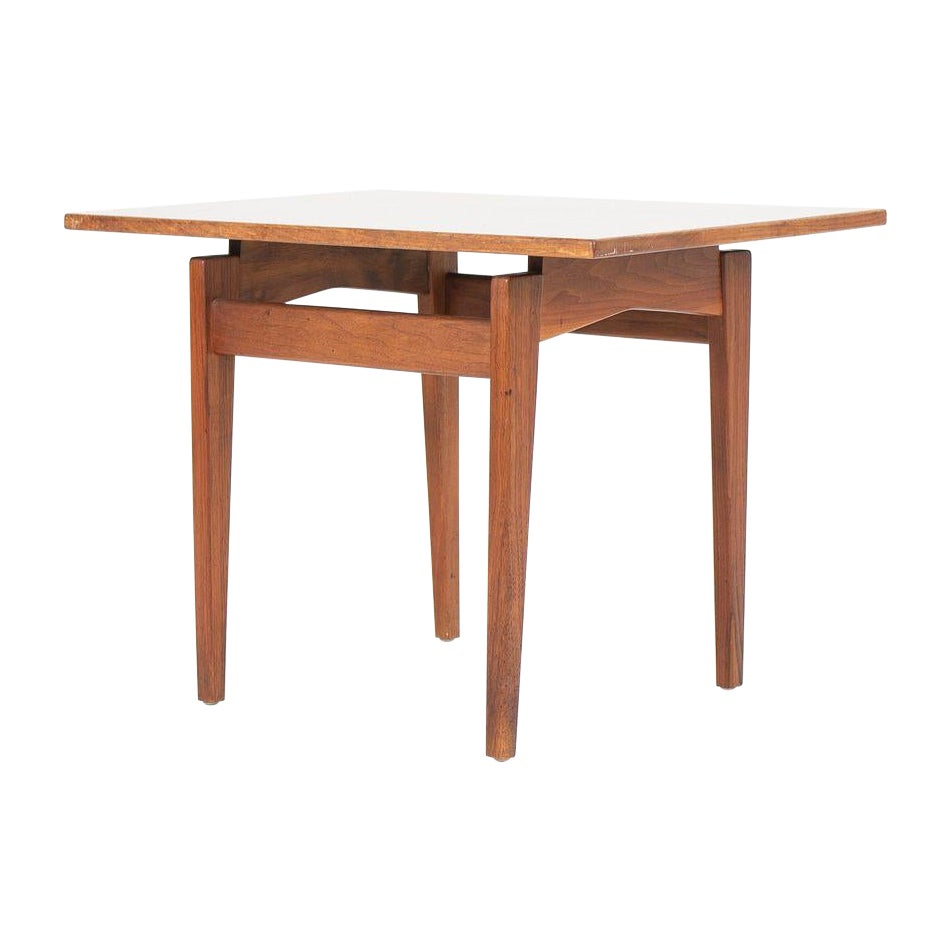 1960s Jens Risom Walnut Side Table with Faux Walnut Laminate Top For Sale