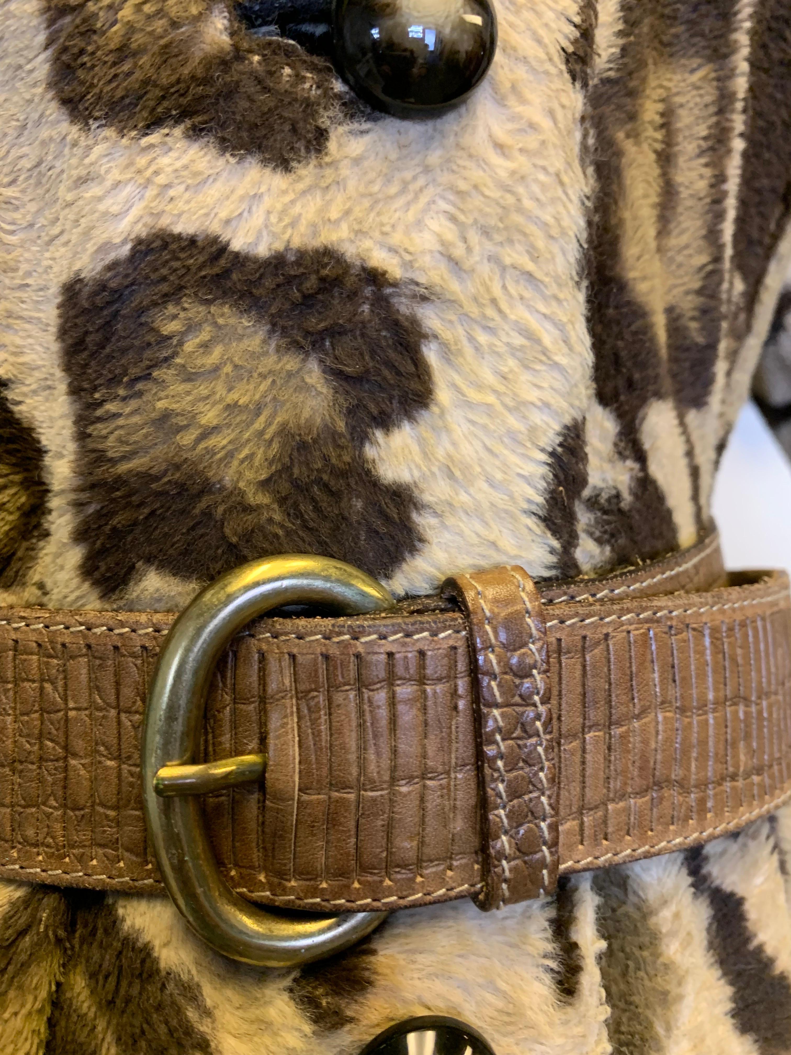 Jerry Silverman - Robe manteau boutonné en fausse fourrure léopard, années 1960 Excellent état - En vente à Gresham, OR
