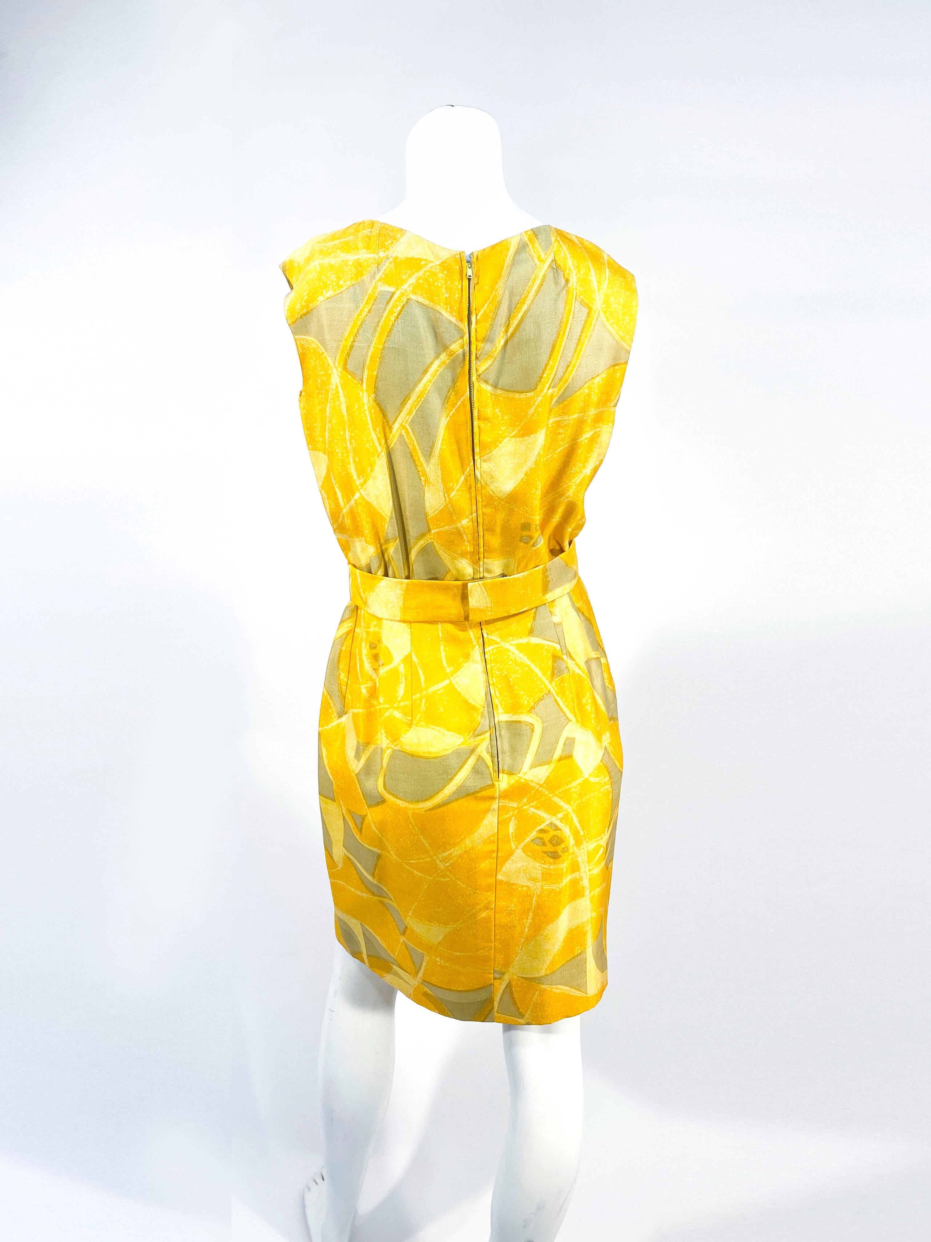 yellow abstract dress