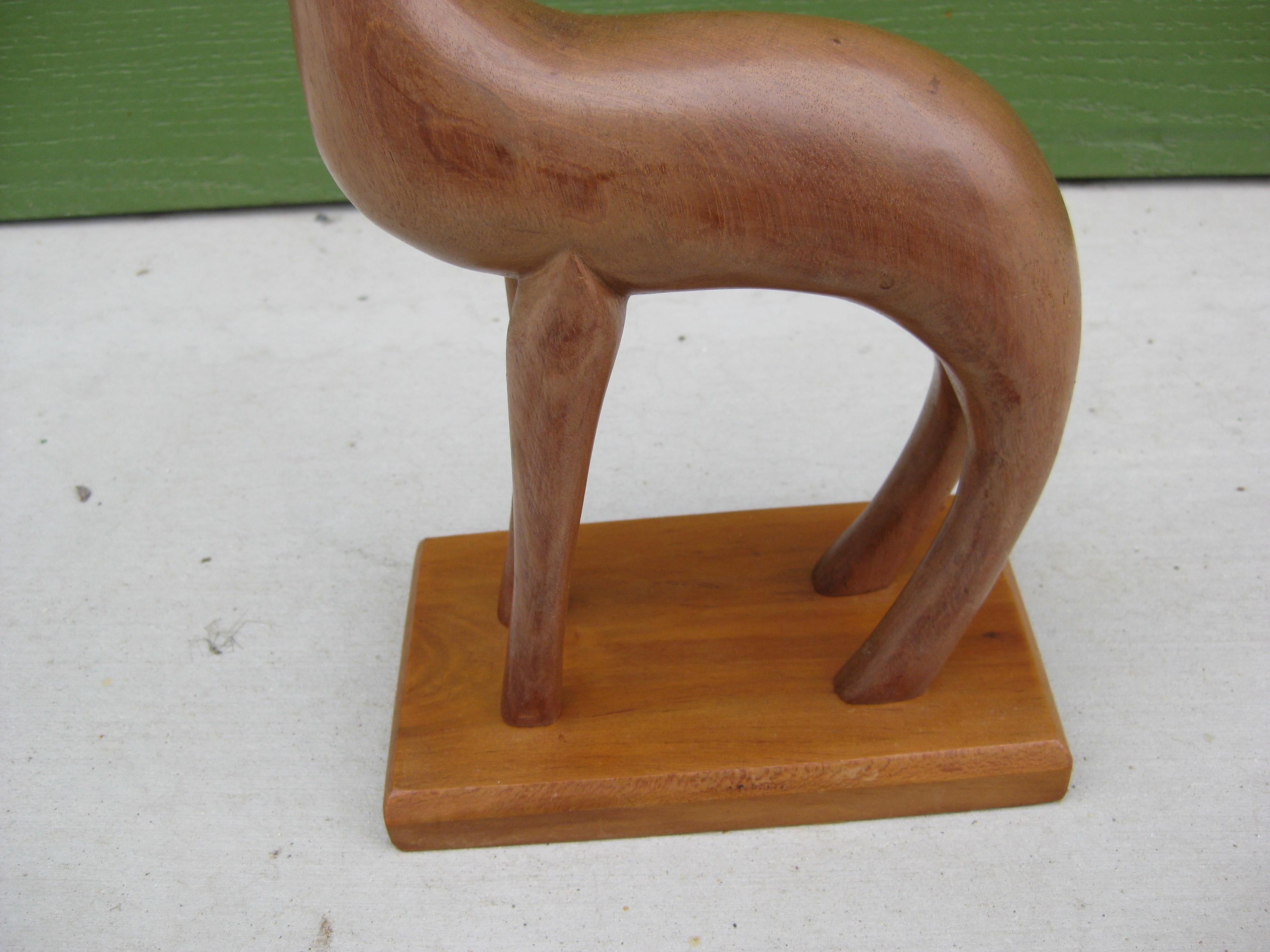 1960's, J.G Casas Modernist Abstract Animal Wood Carved Sculpture Mexican Artist In Excellent Condition For Sale In San Diego, CA