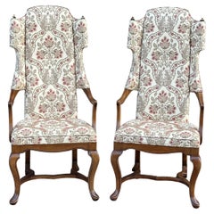 1960's Jim Peed for Drexel Esperanto High Back Upholstered Open Arm Chairs