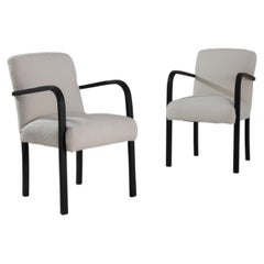 Retro 1960s Jindrich Halabala Bentwood Accent Chairs, a Pair