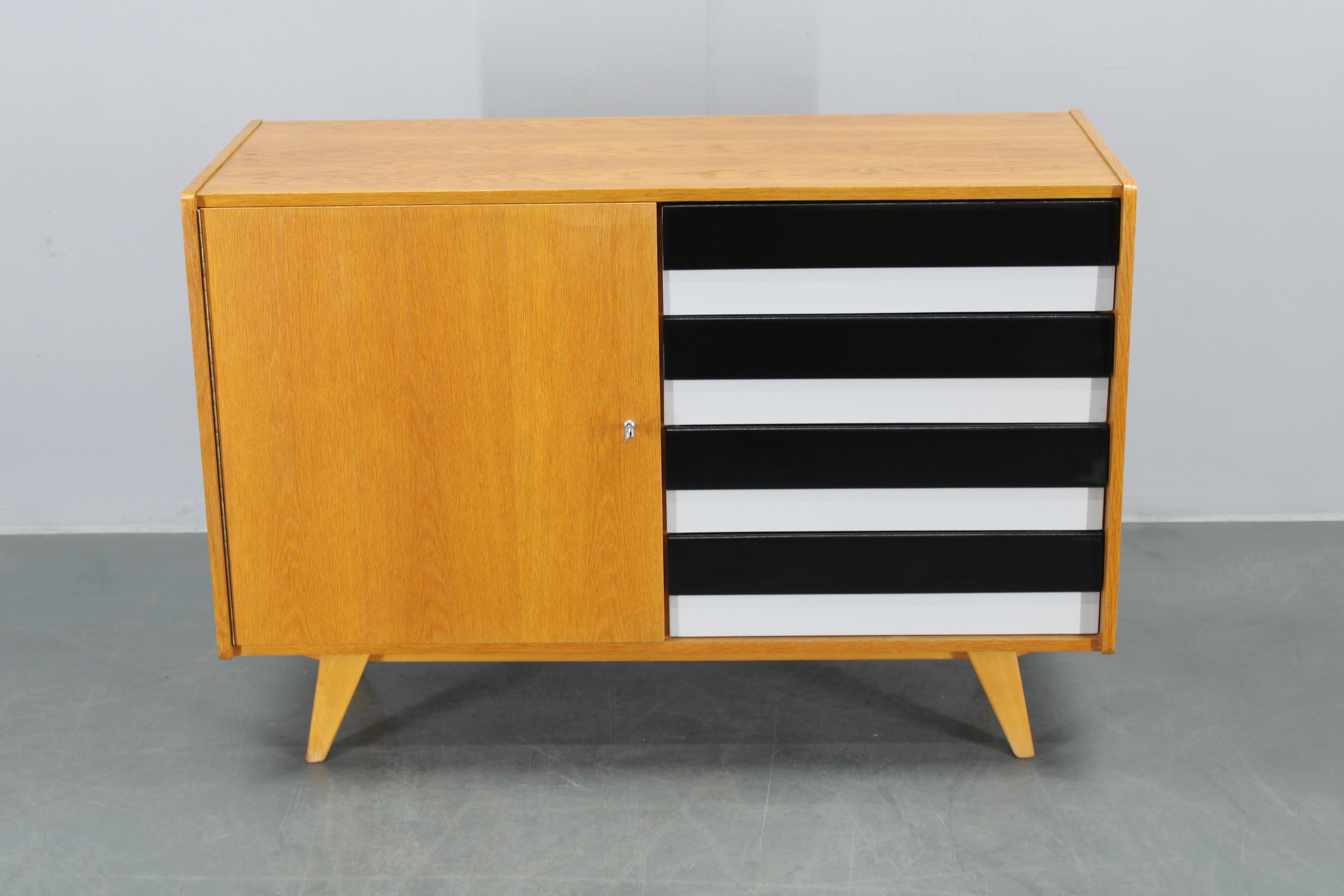 Mid-Century Modern 1960s Jiri Jiroutek Chest of Drawers U-458, Czechoslovakia