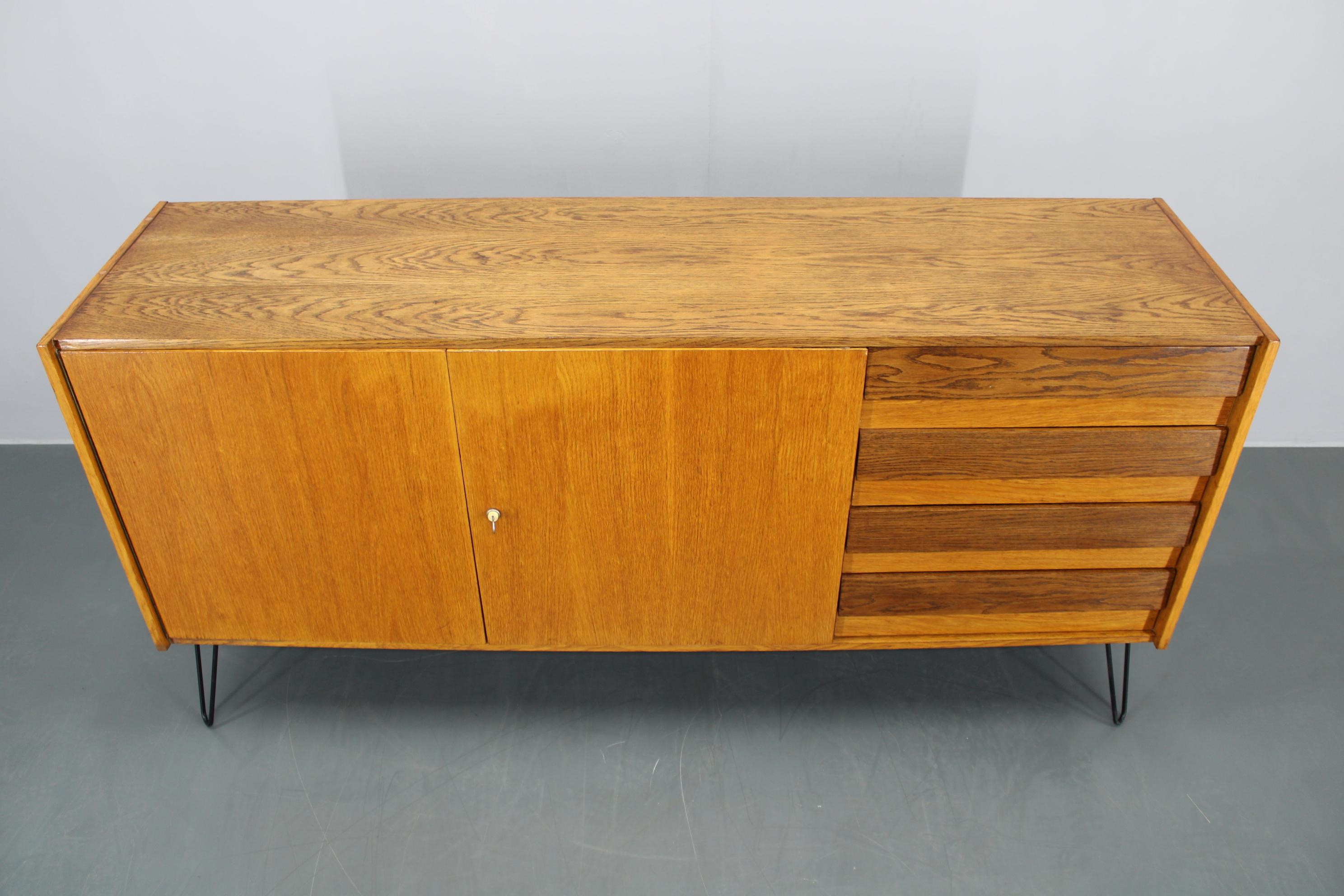 Mid-Century Modern 1960s Jiri Jiroutek Upcycled Sideboard, Czechoslovakia For Sale