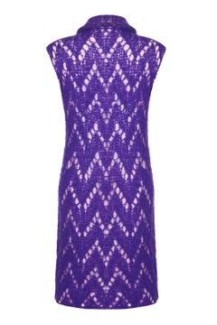 1960s Jo Giovanni Italian Boutique Purple Knit Dress