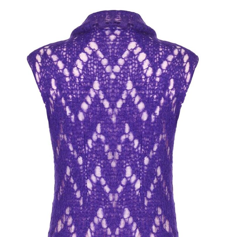 1960s Jo Giovanni Boutique Italiana Abito in maglia viola In condizioni ottime in vendita a London, GB