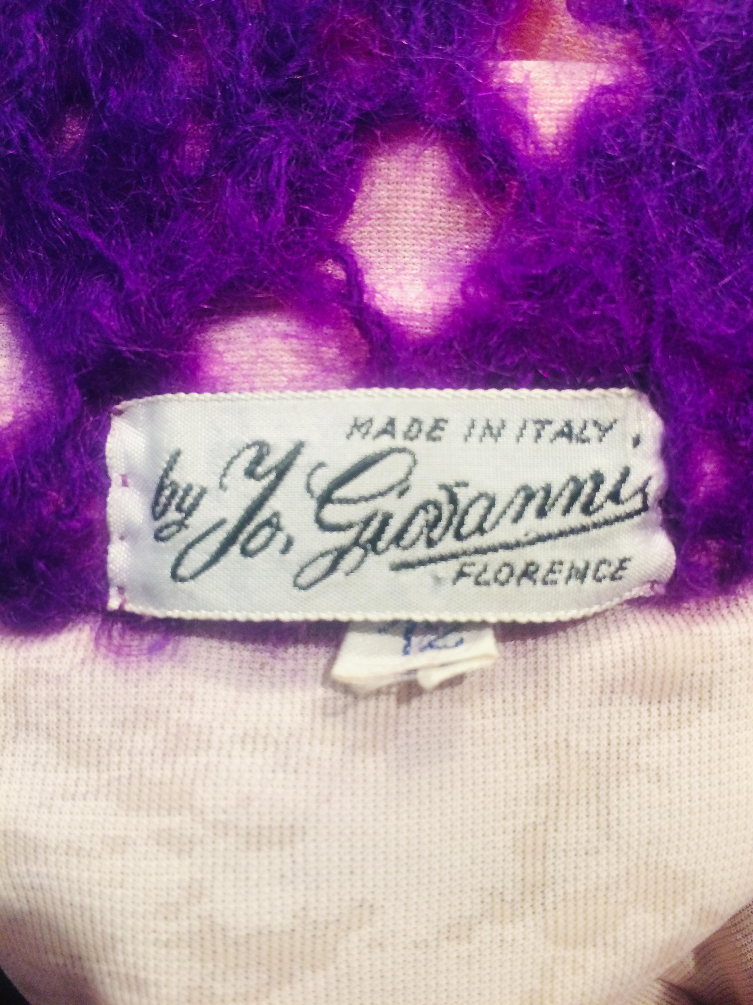 Donna 1960s Jo Giovanni Boutique Italiana Abito in maglia viola in vendita