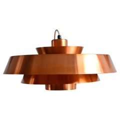 1960s Jo Hammerborg Copper Nova Pendant Lamp For Fog & Mørup, Denmark