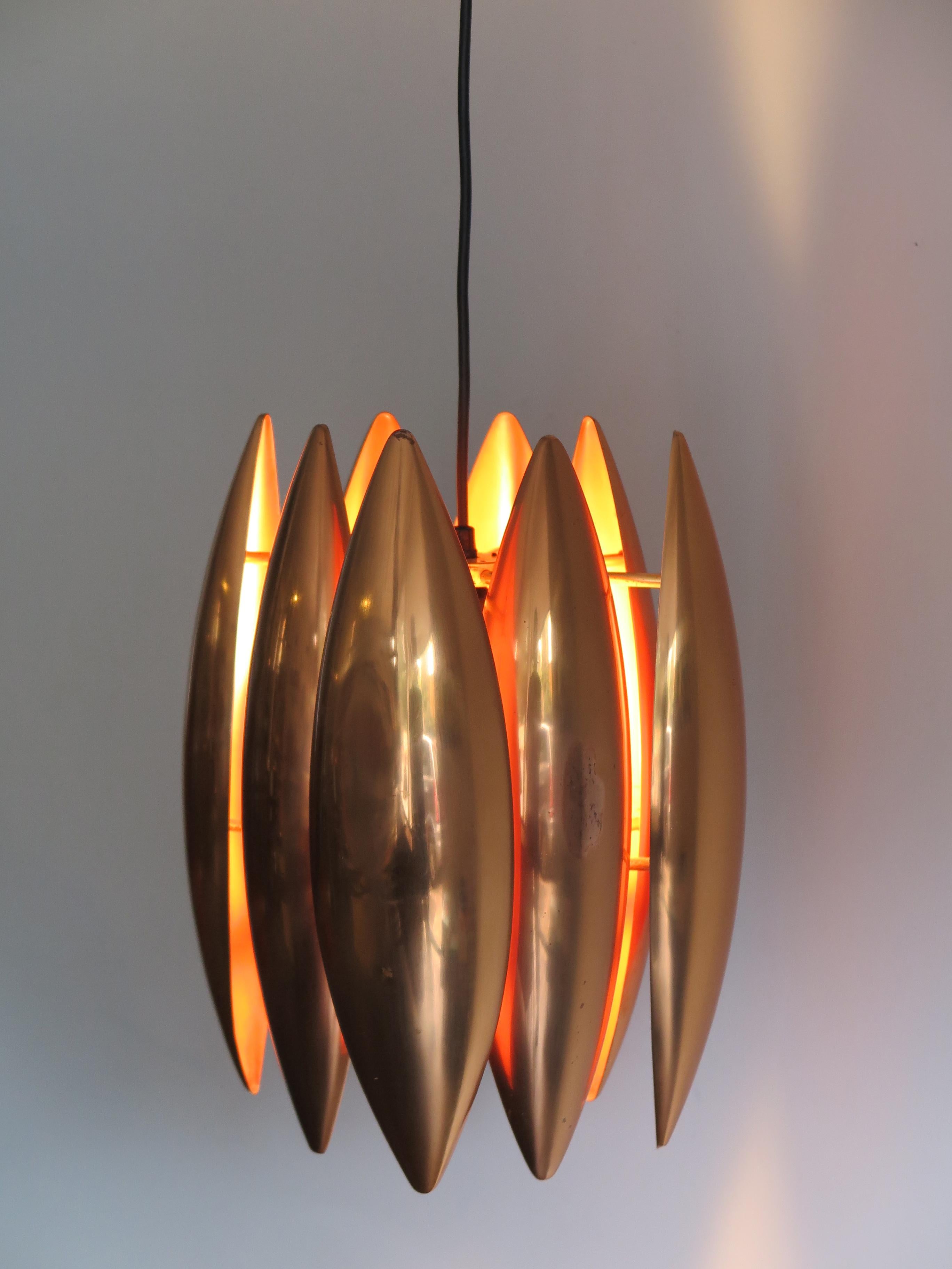 Scandinavian Modern 1960s Jo Hammerborg Scandinavian Copper Kastor Pendant Lamp for Fog & Morup