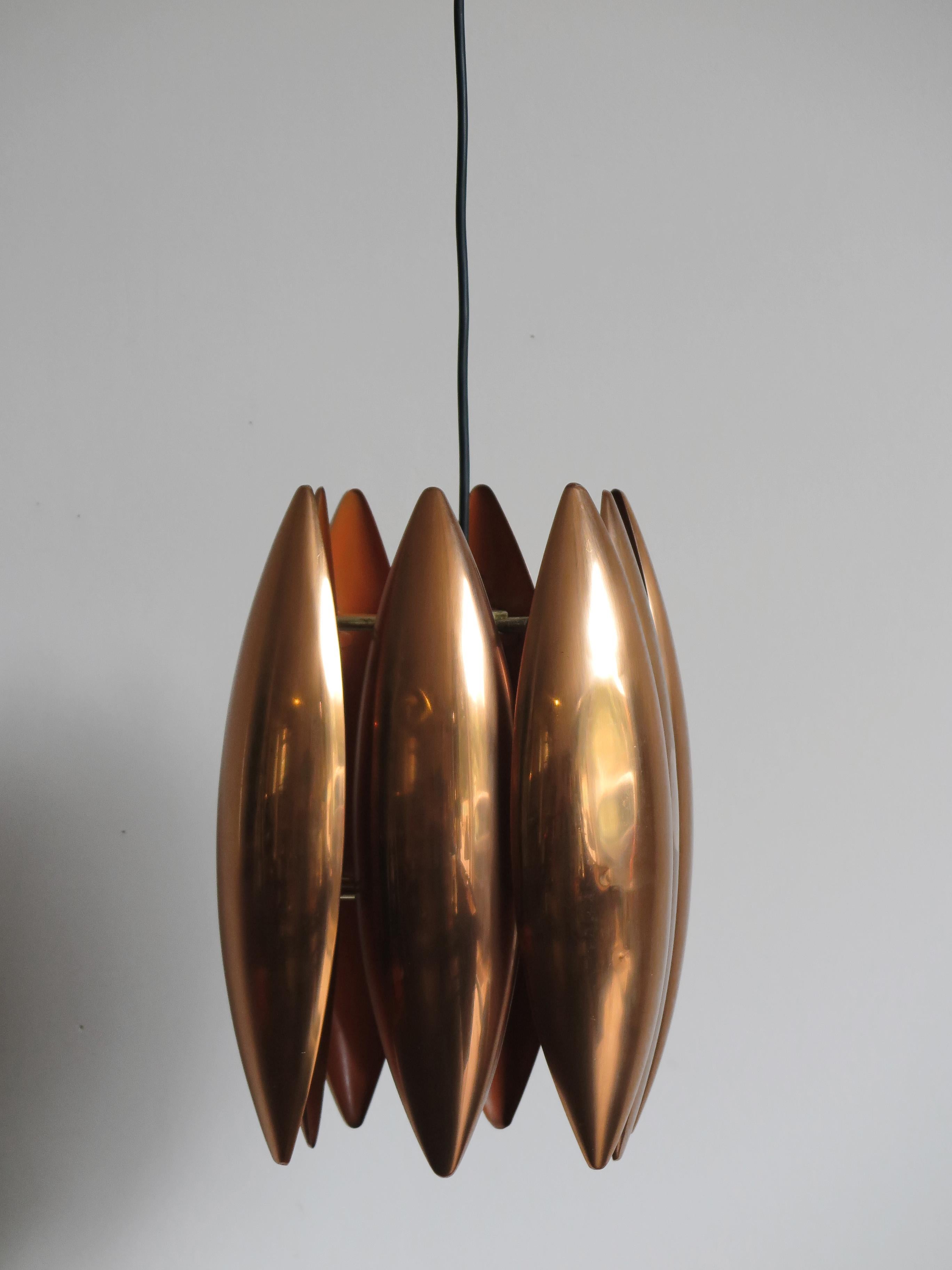 1960s Jo Hammerborg Scandinavian Copper Kastor Pendant Lamp for Fog & Morup In Good Condition In Reggio Emilia, IT