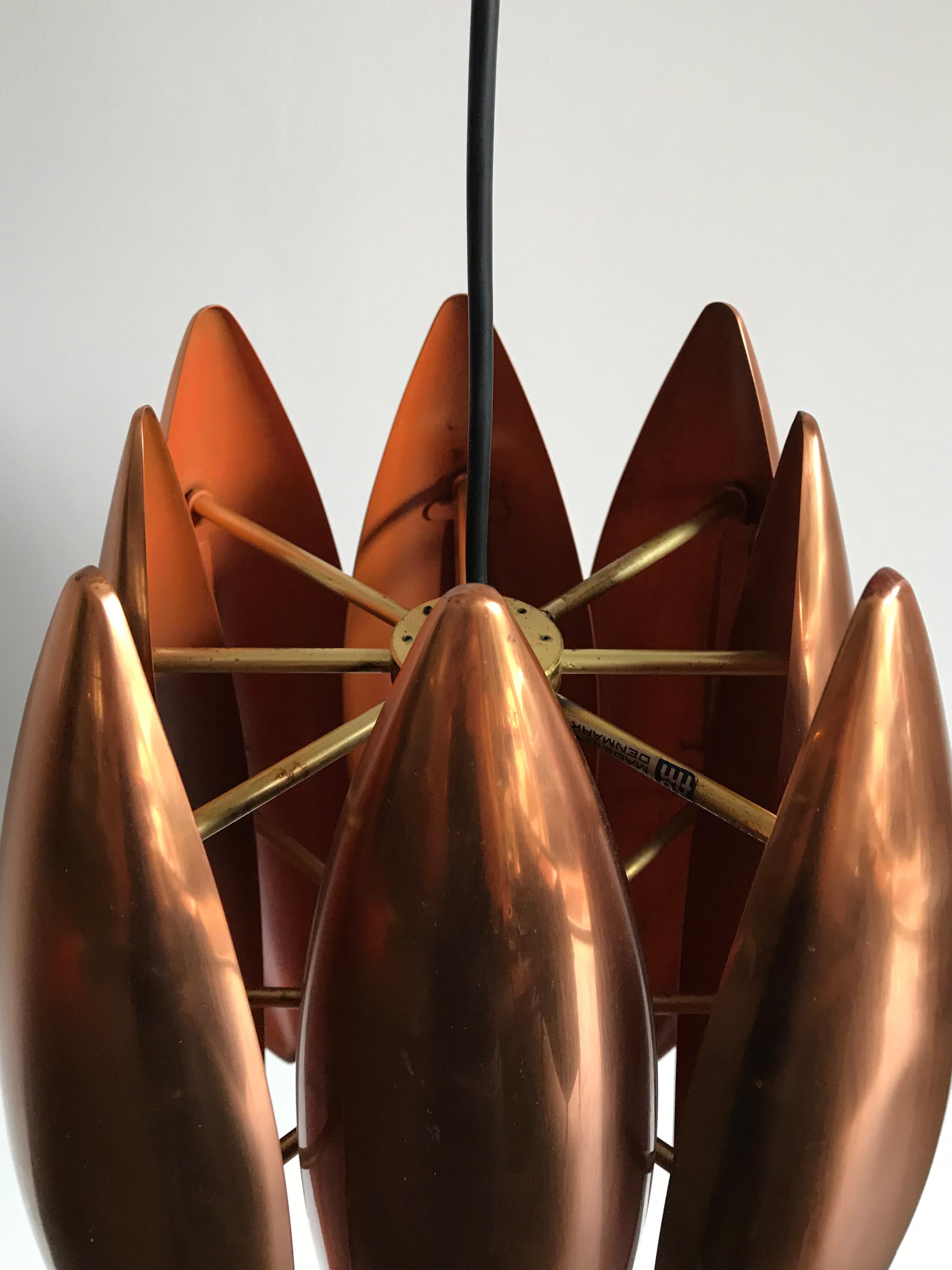 1960s Jo Hammerborg Scandinavian Copper Kastor Pendant Lamp for Fog & Morup 2