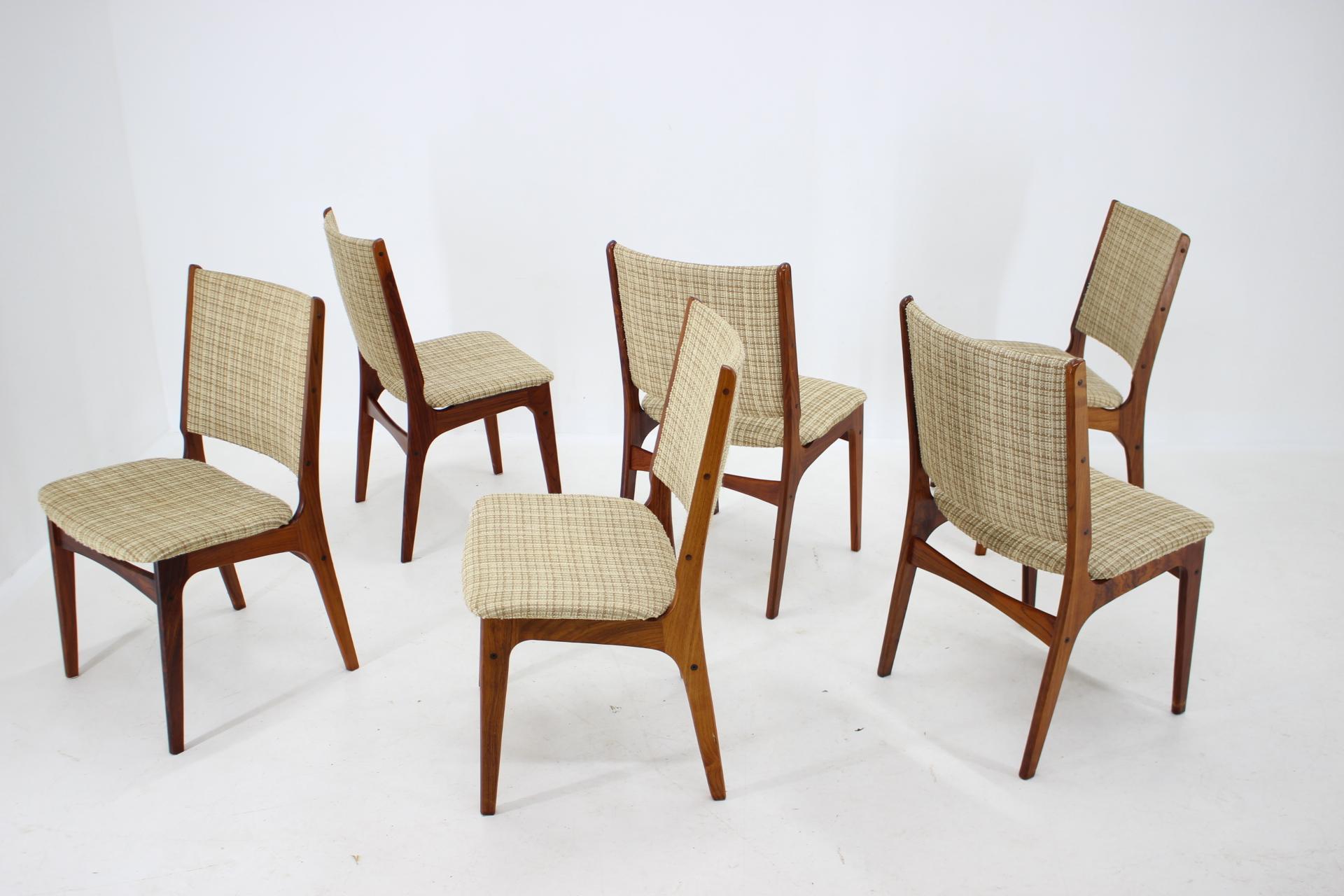 Mid-Century Modern 1960s Johannes Andersen Dining Chairs, Set of 6, Denmark For Sale