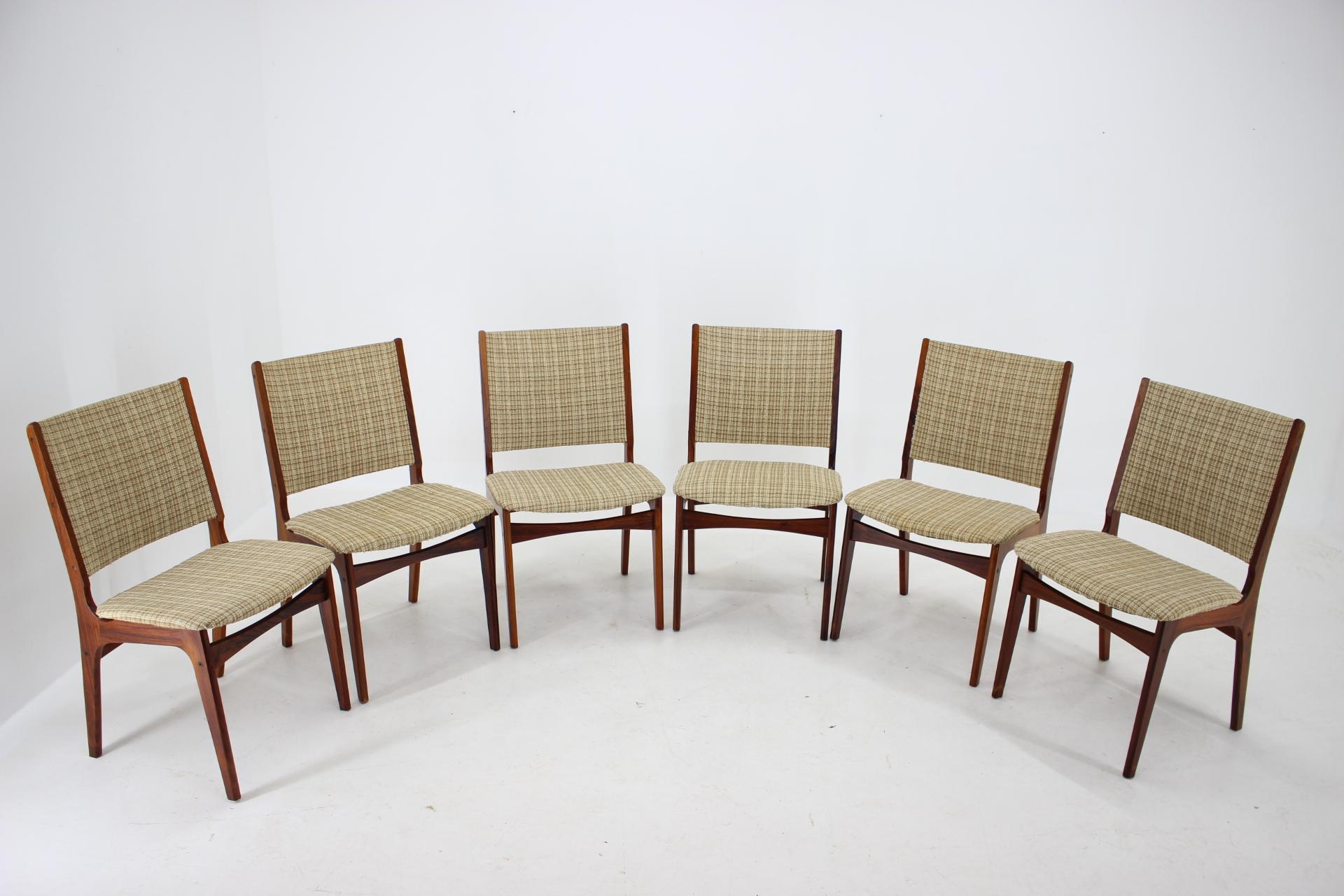 Danish 1960s Johannes Andersen Dining Chairs, Set of 6, Denmark For Sale