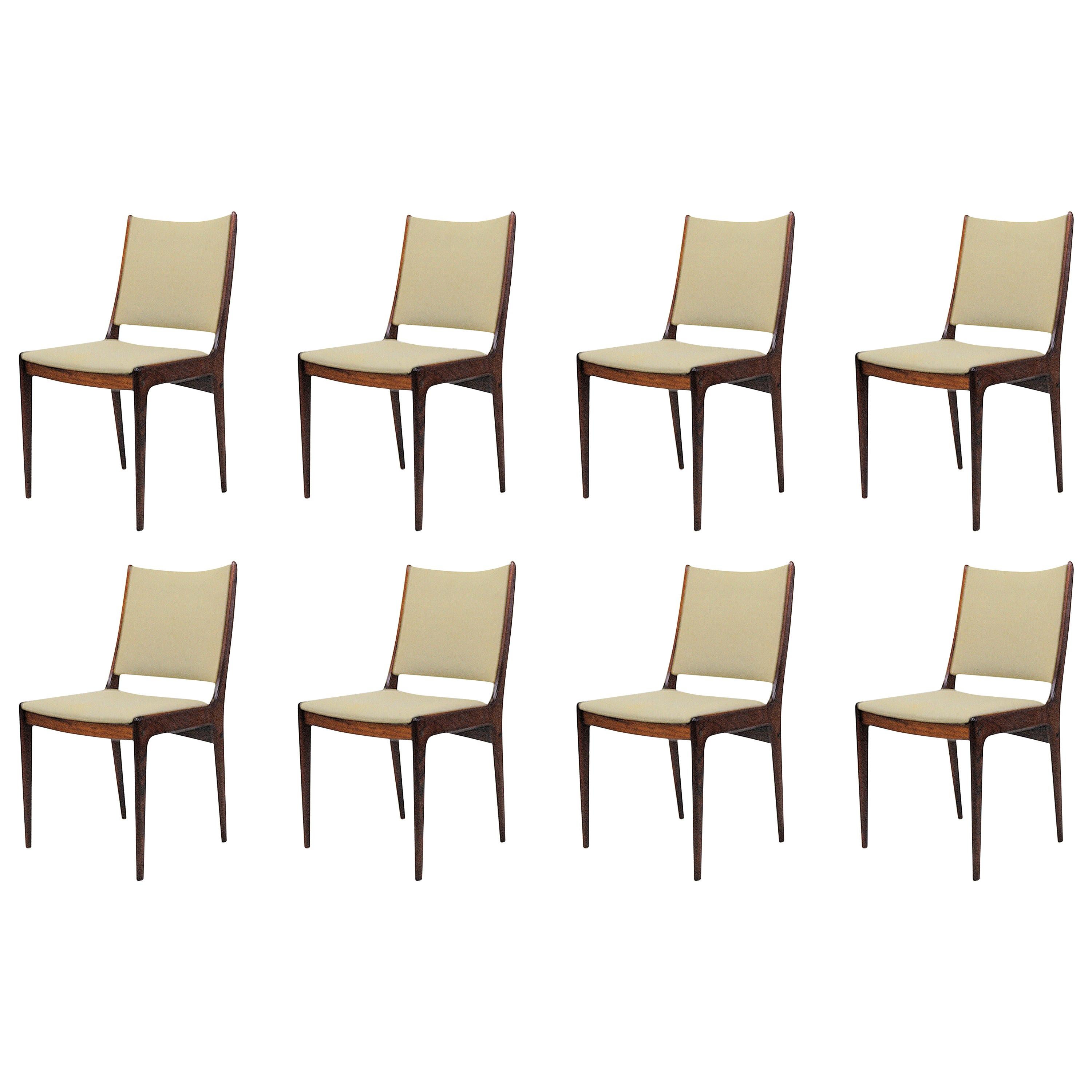 1960´s Eight Johannes Andersen Rosewood Dining Chairs - Inc. Reupholstery