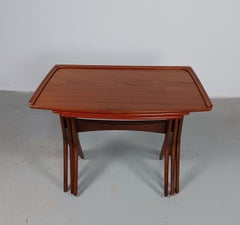 1960s Johannes Andersen Fully Restored Teak Nesting Tables by CFC Silkeborg.