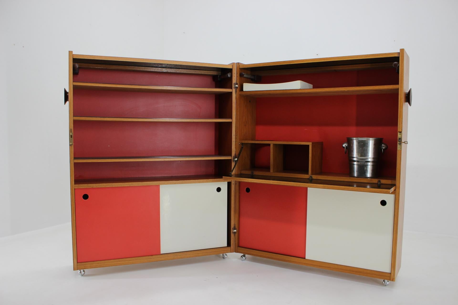1960s Johannes Andersen Rare Teak Folding Bar Cabinet, Denmark For Sale 5