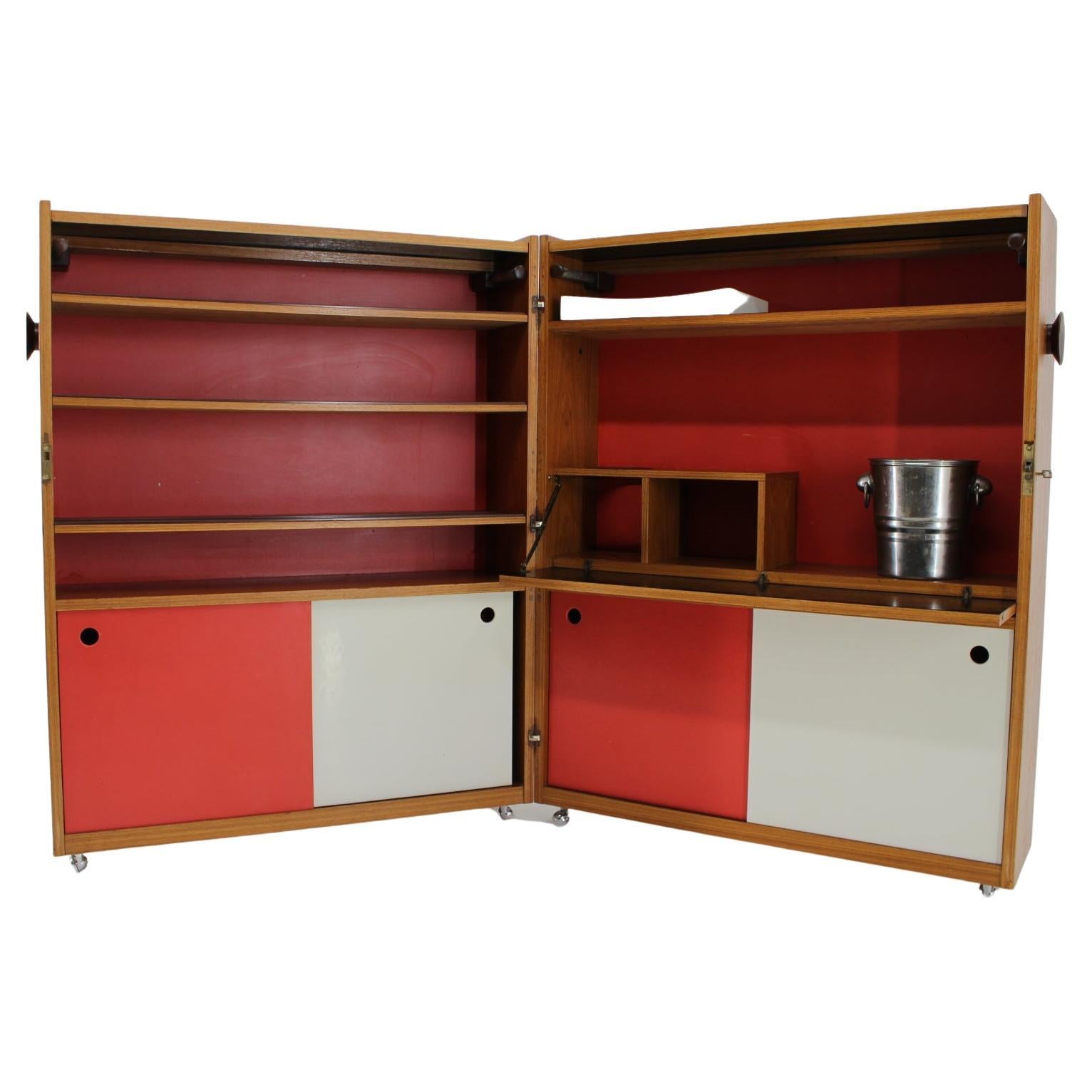 Seltener klappbarer Barschrank aus Teakholz von Johannes Andersen, Dänemark, 1960er Jahre