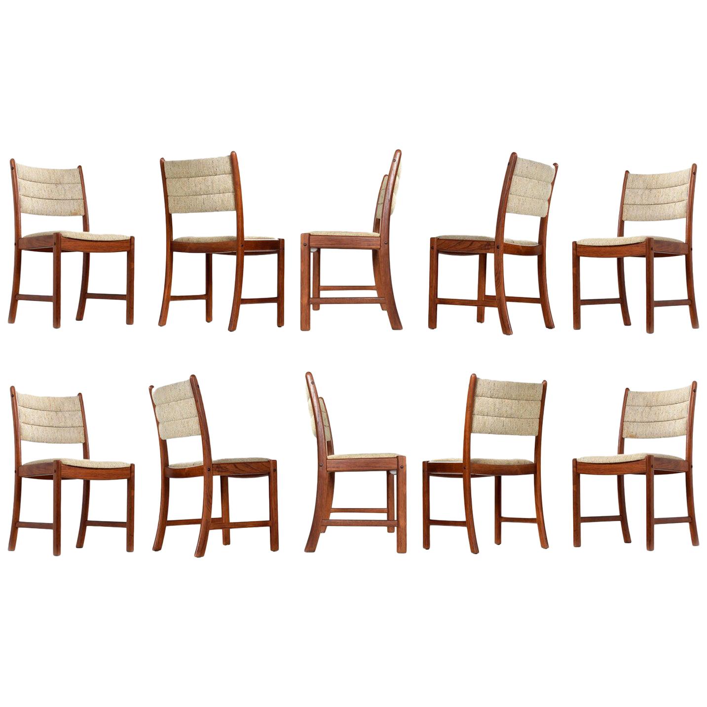 1960s Johannes Andersen Teak Dining Chairs 7171 for Uldum Møbelfabrik Set of Ten