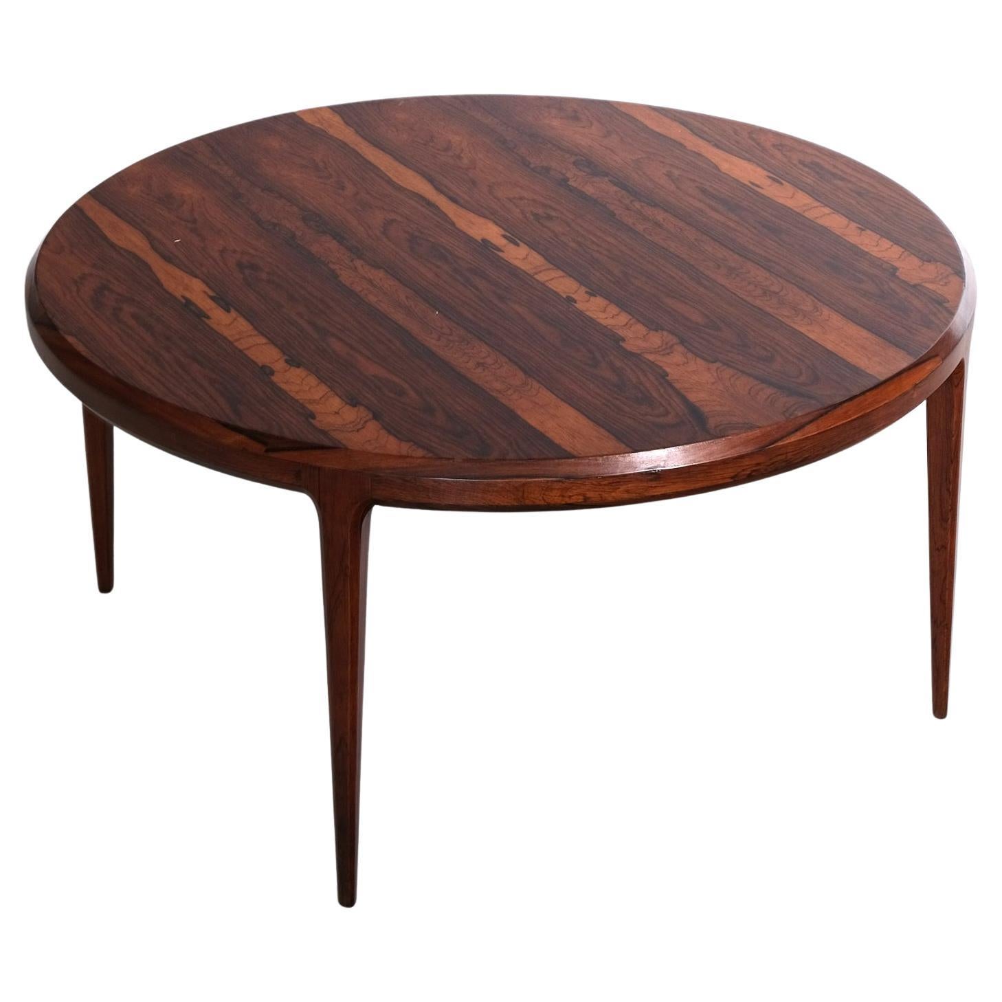 1960s Johannes Anderson Circular Rosewood Coffee Table For CFC Silkeborg For Sale