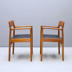 1960s Johannes Norgaards Teak Armchairs Mobelfabrik Mid Century Pair
