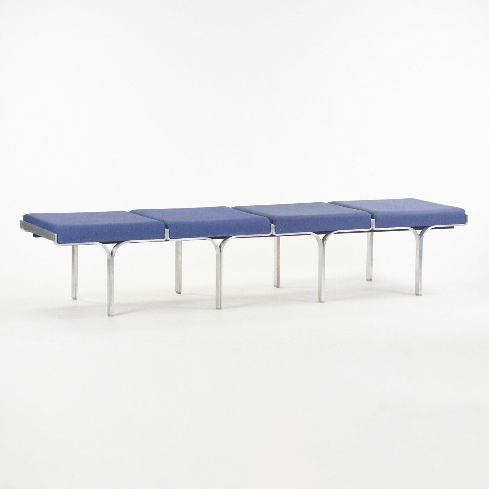 Listed for sale is a gorgeous 4-seater bench (model 656) by John Behringer for Fabry Associates. These iconic benches were used in the TWA terminal, famously designed by Eero Saarinen. This design is also part of the permanent collection at the