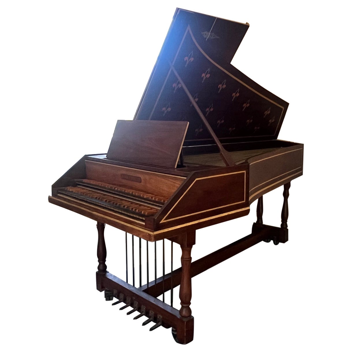 1960s John Challis, American Double Manuel Harpsichord piano