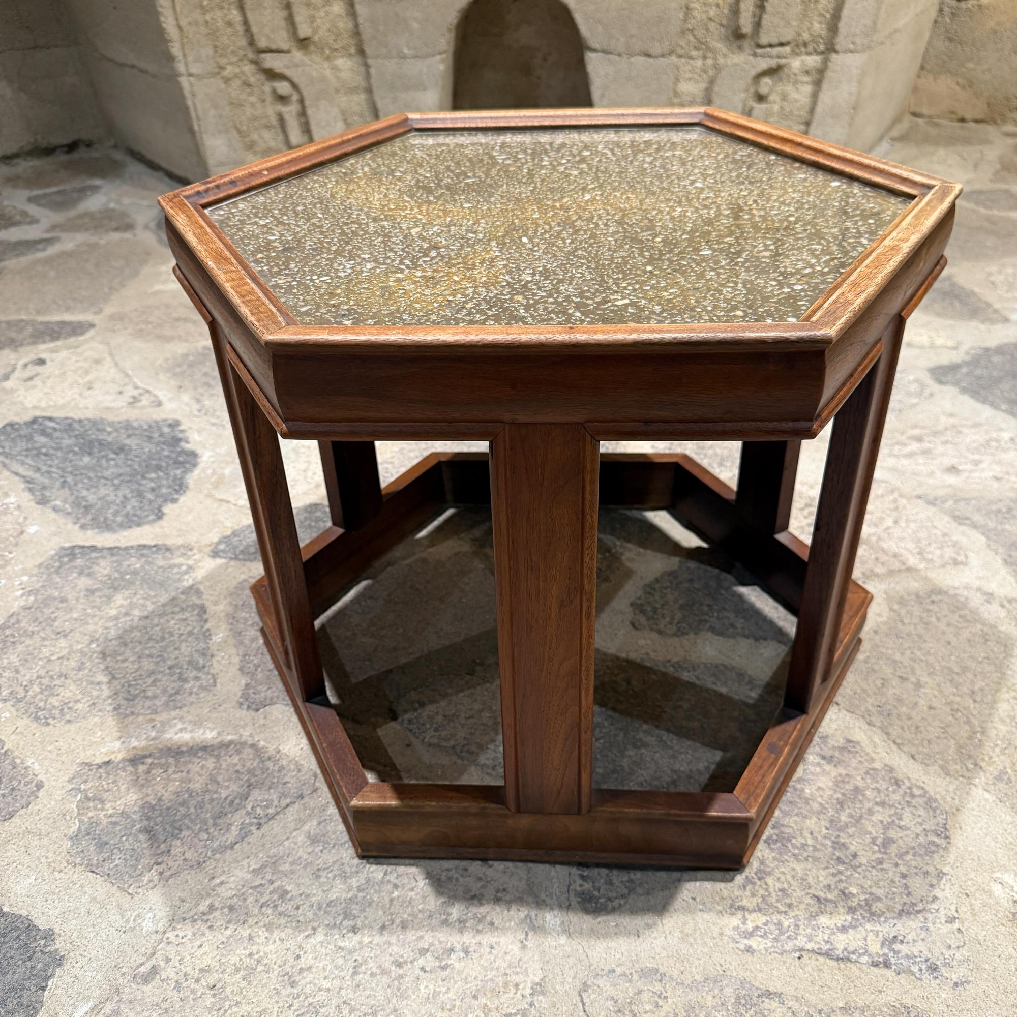 Mid-Century Modern John Keal Brown Saltman Hexagonal Side Table For Sale 5