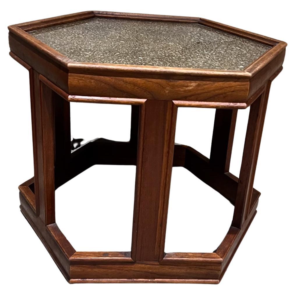 1960s John Keal Brown Saltman Hexagonal Side Table For Sale