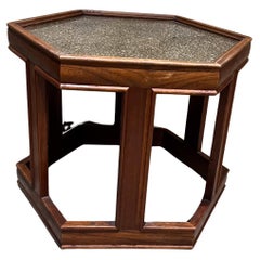 Vintage 1960s John Keal Brown Saltman Hexagonal Side Table