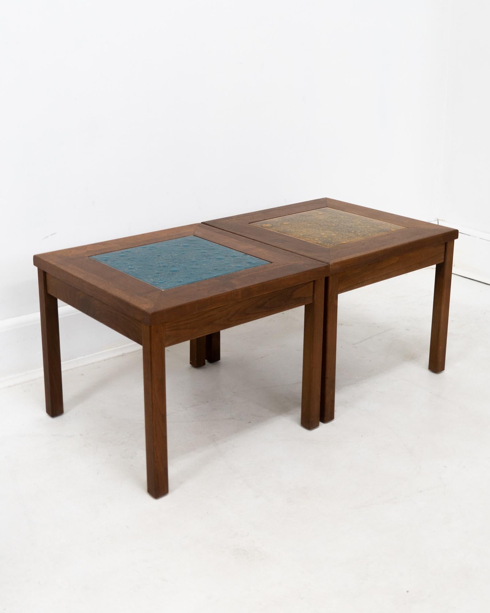 Beistelltische aus blauen Konstellationsfliesen von John Keal für Brown Saltman, 1960er Jahre im Angebot 5