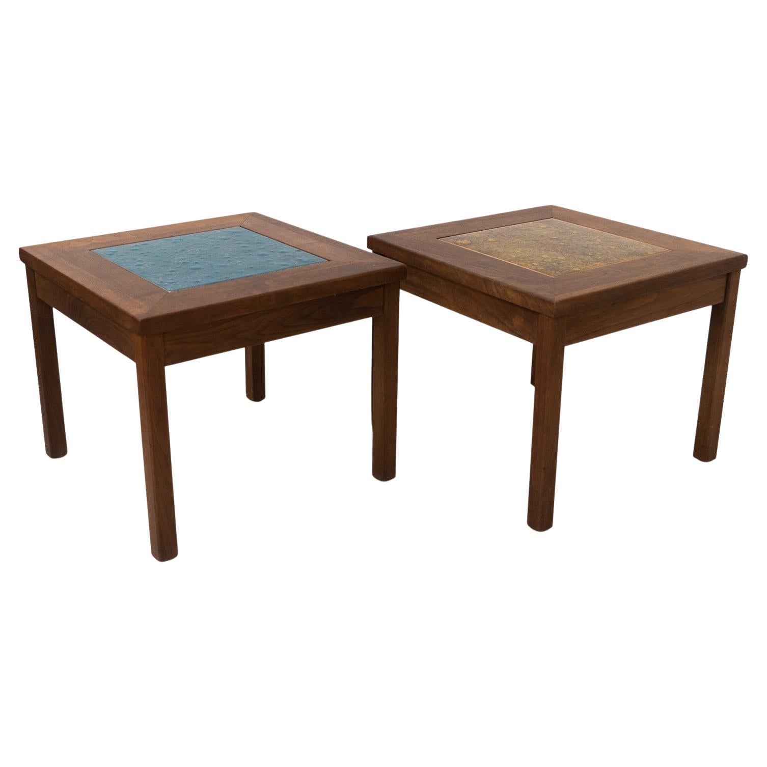 Beistelltische aus blauen Konstellationsfliesen von John Keal für Brown Saltman, 1960er Jahre (Moderne der Mitte des Jahrhunderts) im Angebot