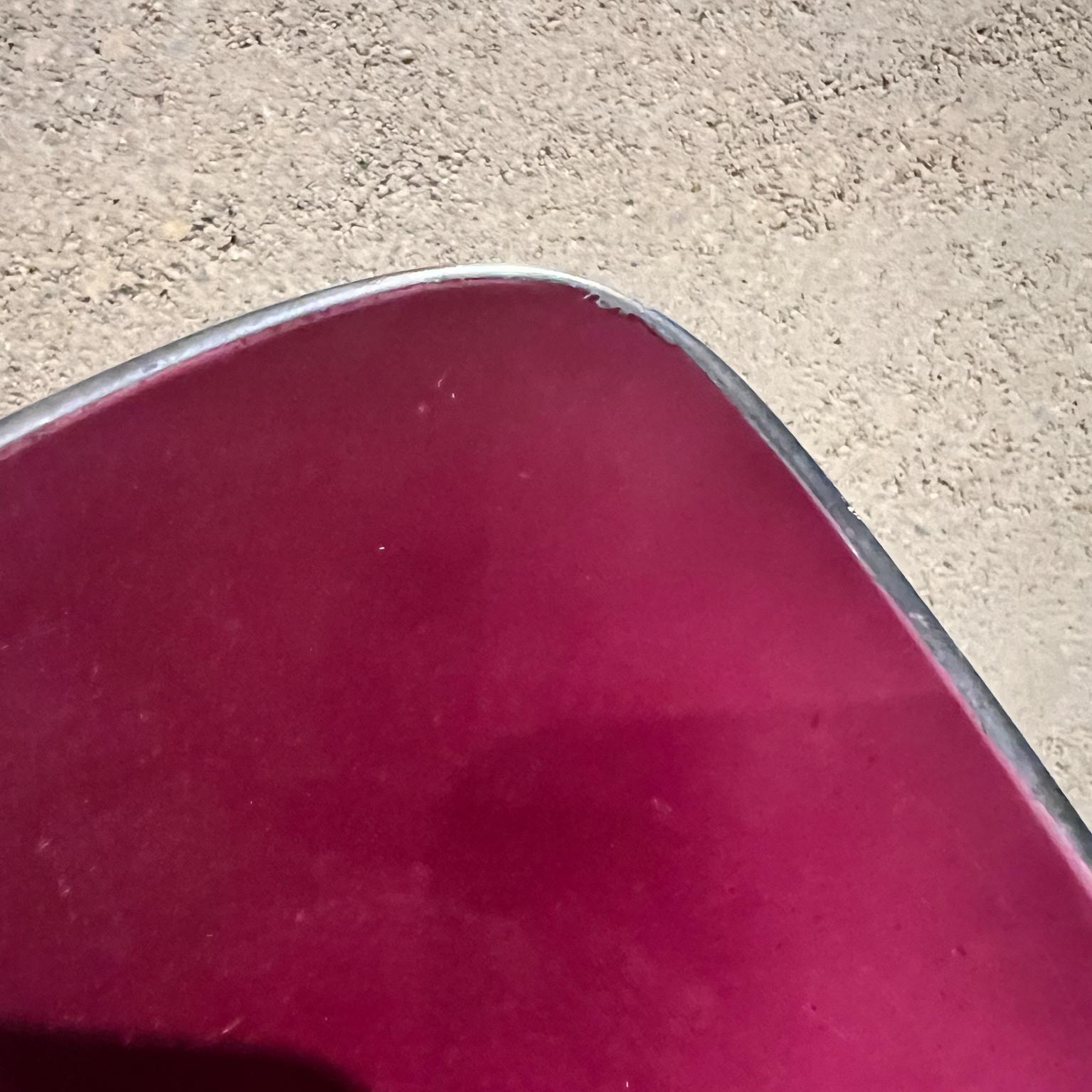 Bol organique John Prip pour Reed & Barton des années 1960, émail rouge plaqué argent en vente 4