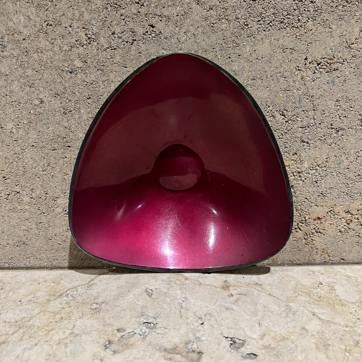 Bol organique John Prip pour Reed & Barton des années 1960, émail rouge plaqué argent en vente 1