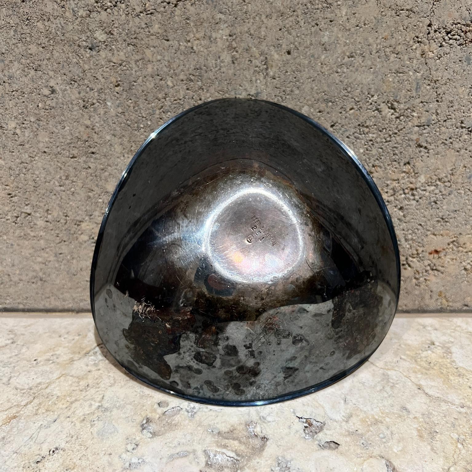 Bol organique John Prip pour Reed & Barton des années 1960, émail rouge plaqué argent en vente 2