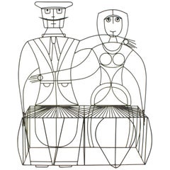  Risley Monsieur & Mademoiselle Patio Bench Sculpture 1960s