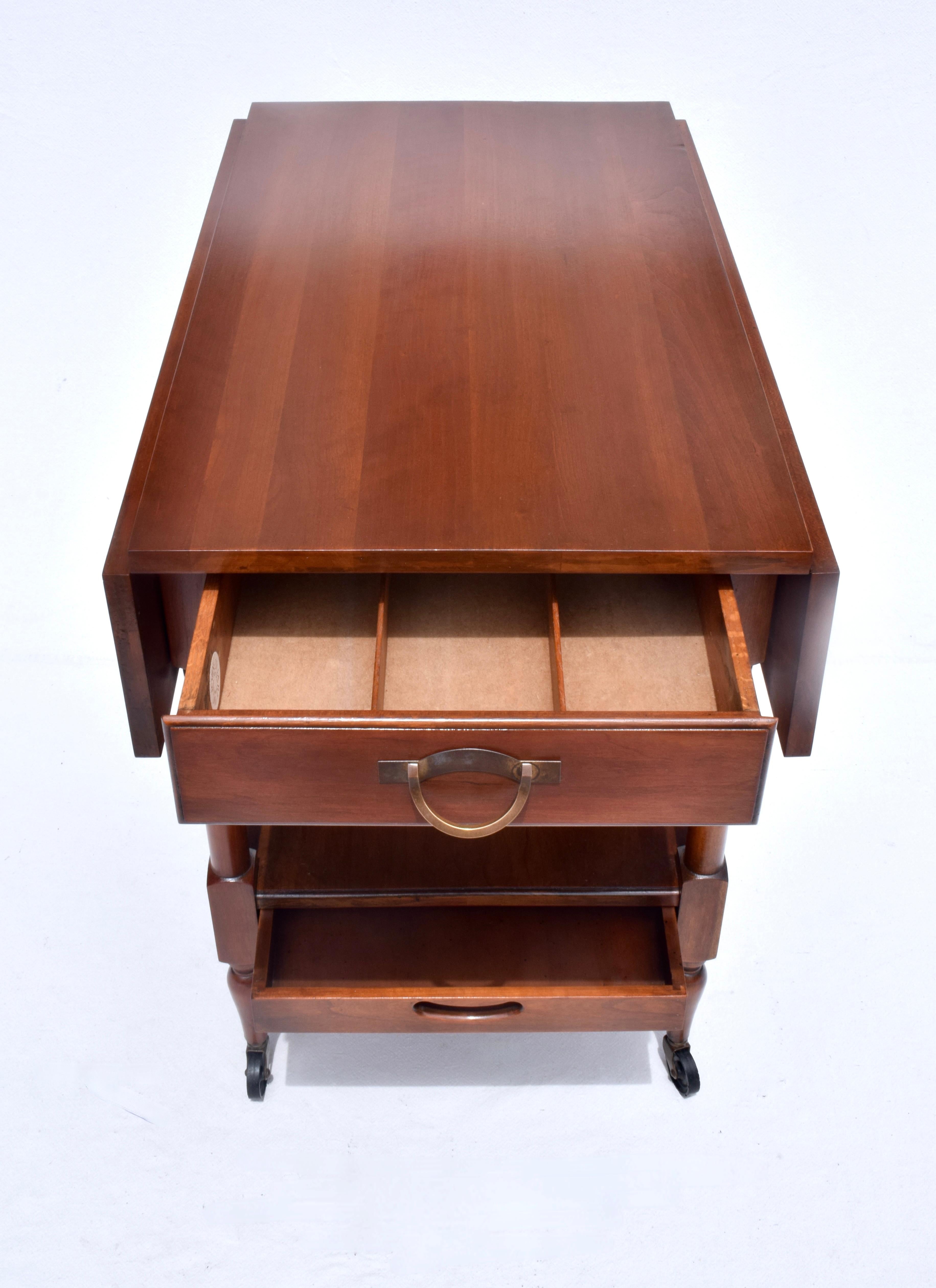 1960's John Stuart Bar Cart Tea Trolly on Casters For Sale 5