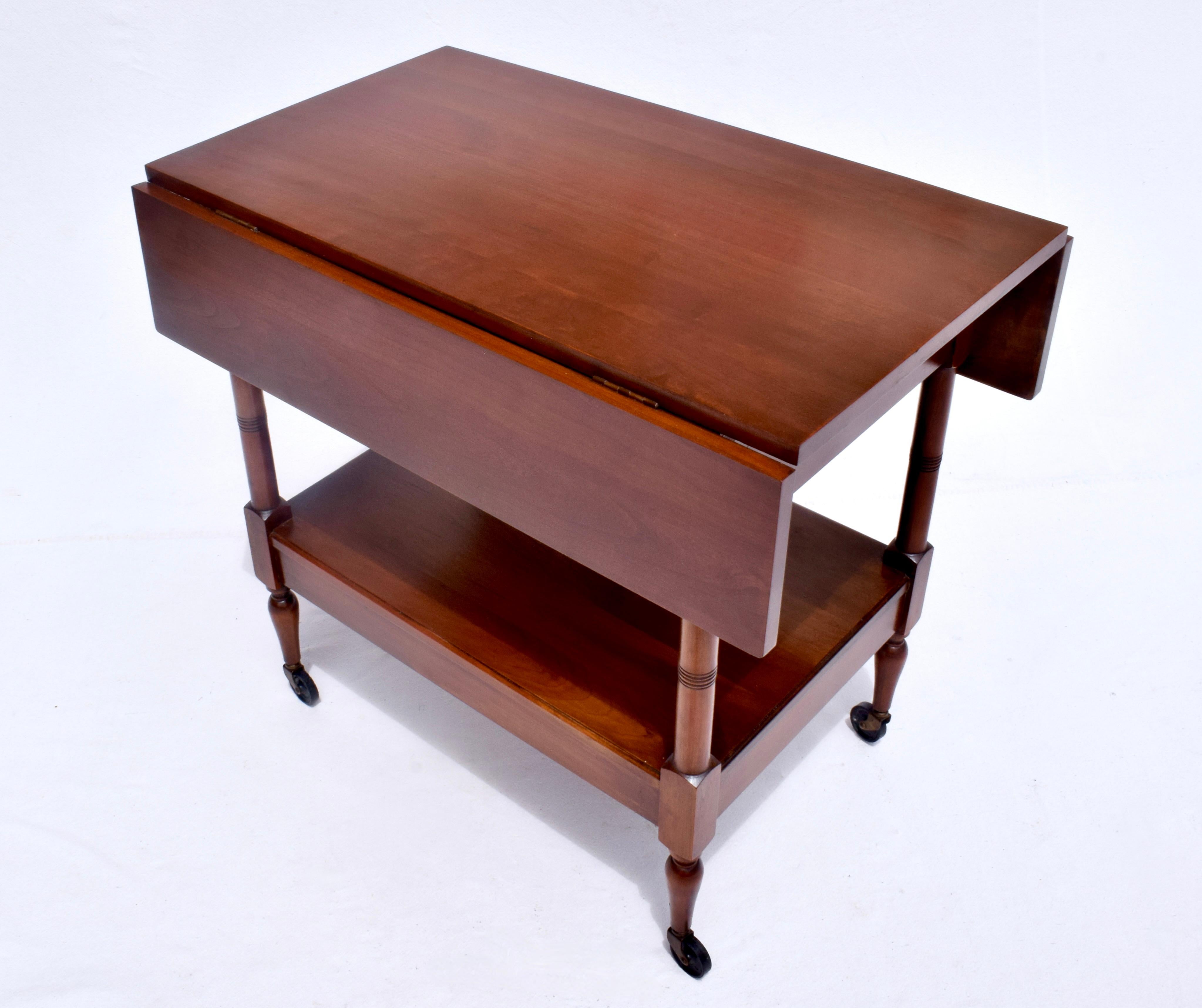 1960's John Stuart Bar Cart Tea Trolly on Casters In Good Condition For Sale In Southampton, NJ