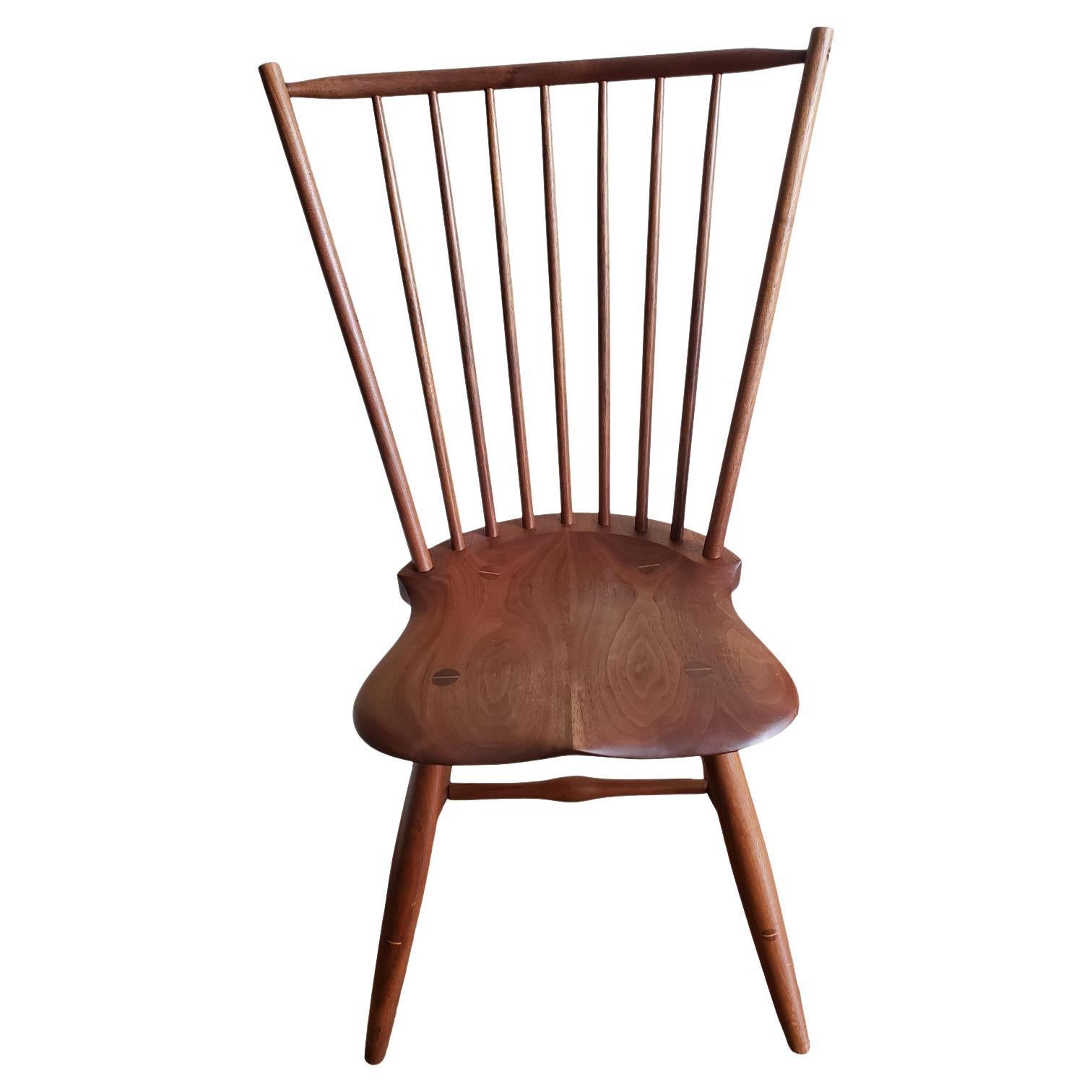 1960s JOs Custom Saddle Seat Walnut Windsor Side Chair For Sale