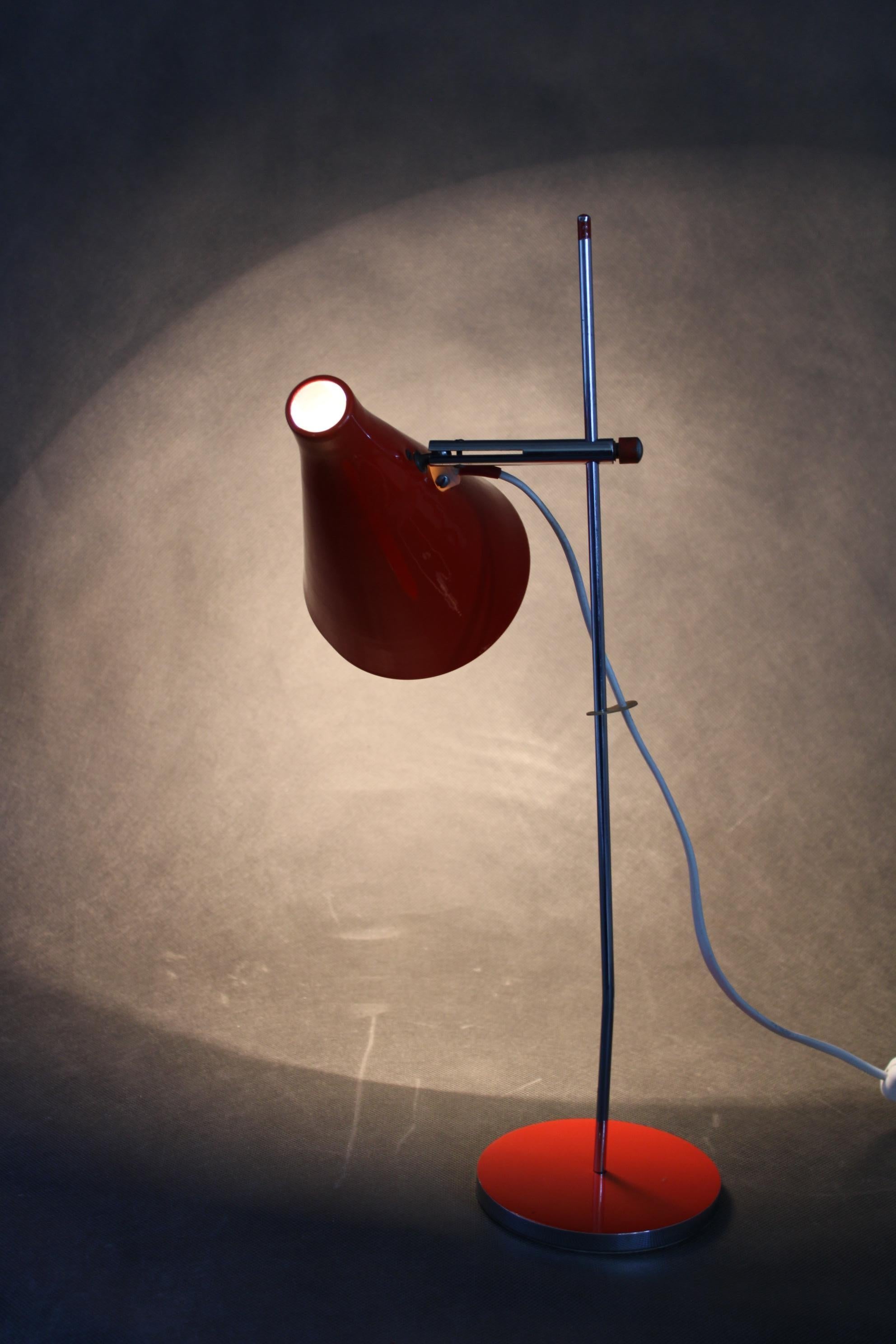 1960s Josef Hurka Red Desk Lamp for Lidokov , Czechoslovakia For Sale 5