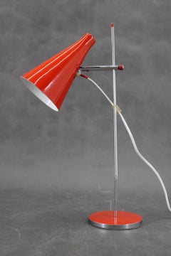 1960s Josef Hurka Red Desk Lamp for Lidokov , Czechoslovakia