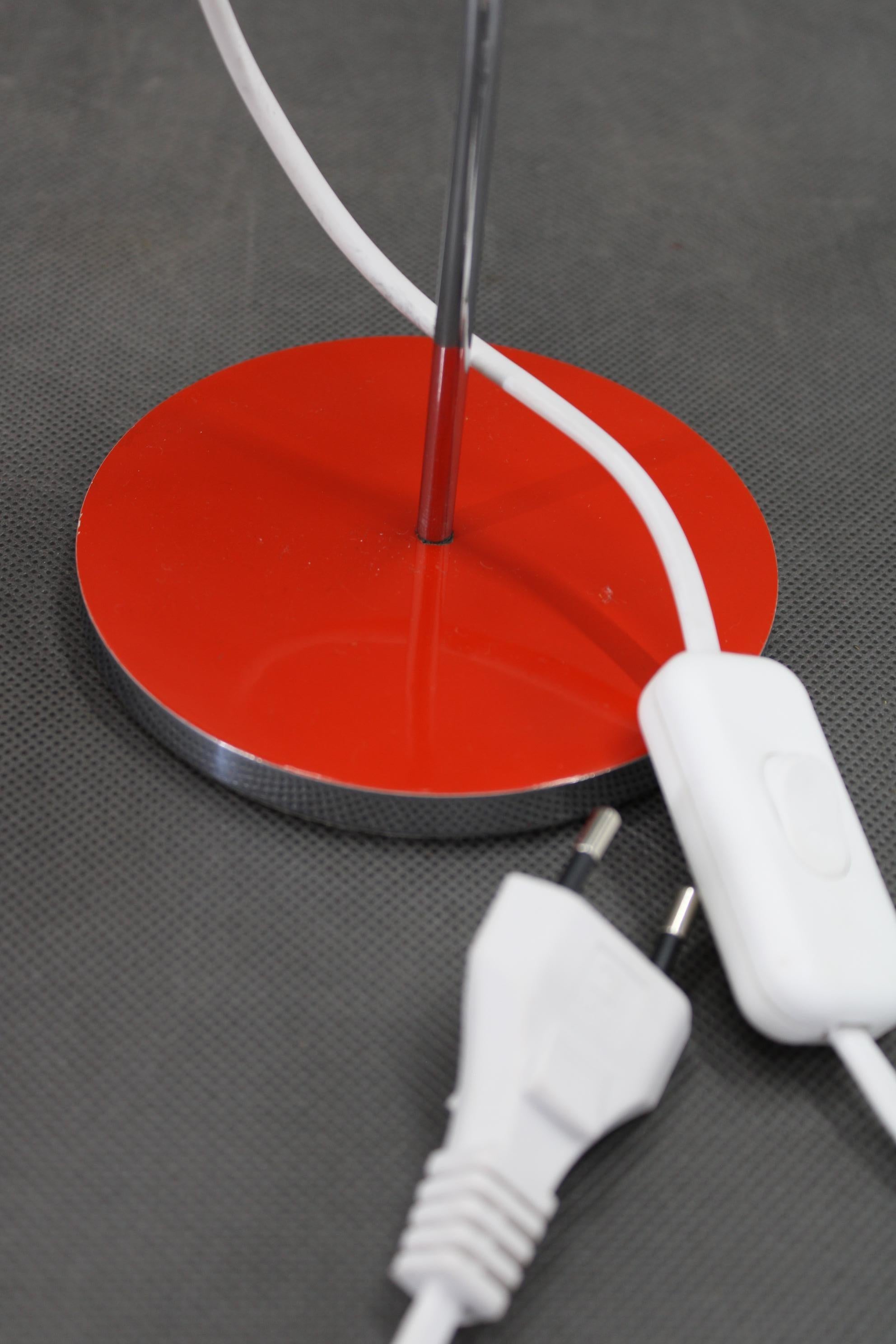 1960s Josef Hurka Red Desk Lamp for Lidokov , Czechoslovakia For Sale 1
