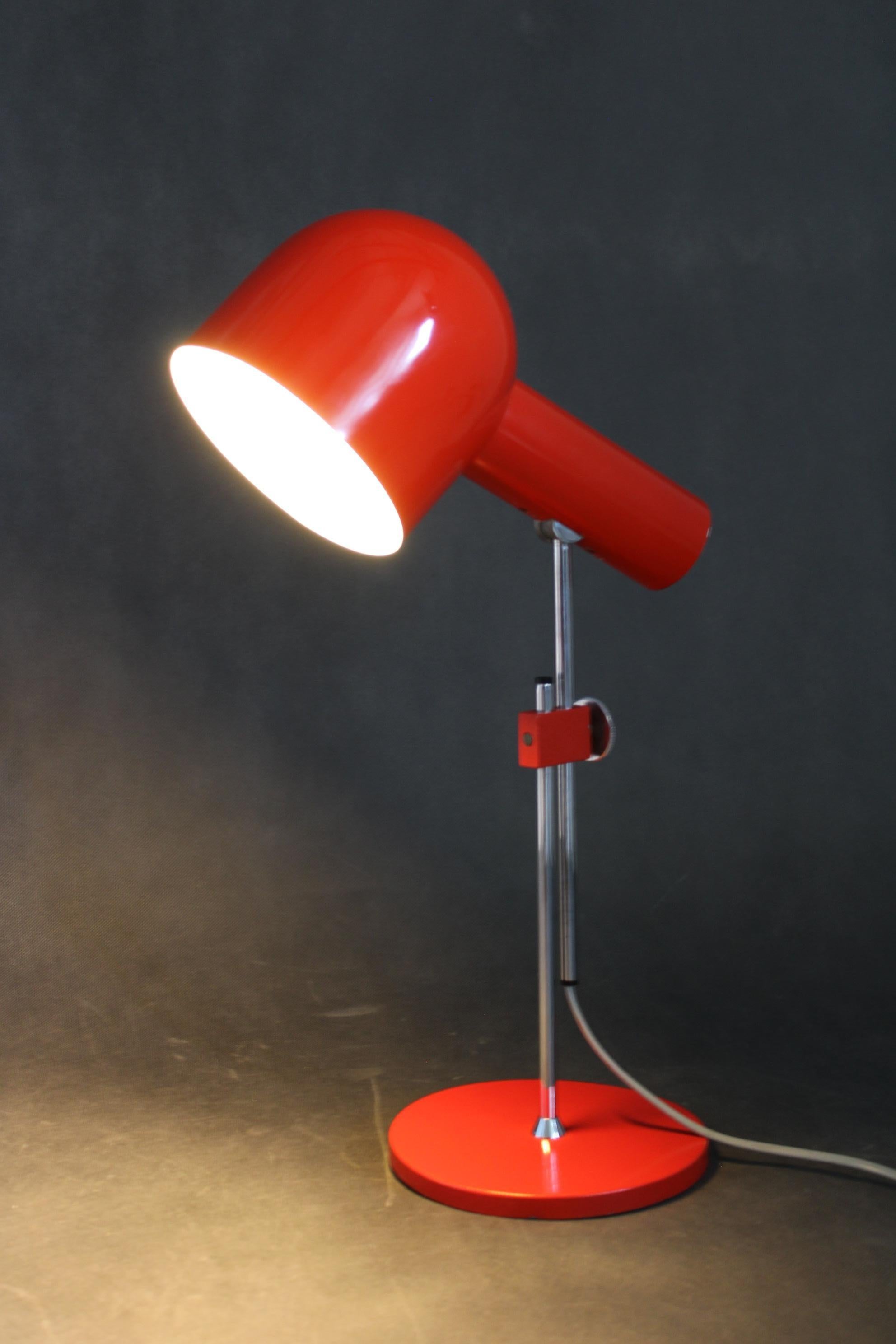 1960s Josef Hurka Red Desk Lamp for Napako , Czechoslovakia For Sale 10