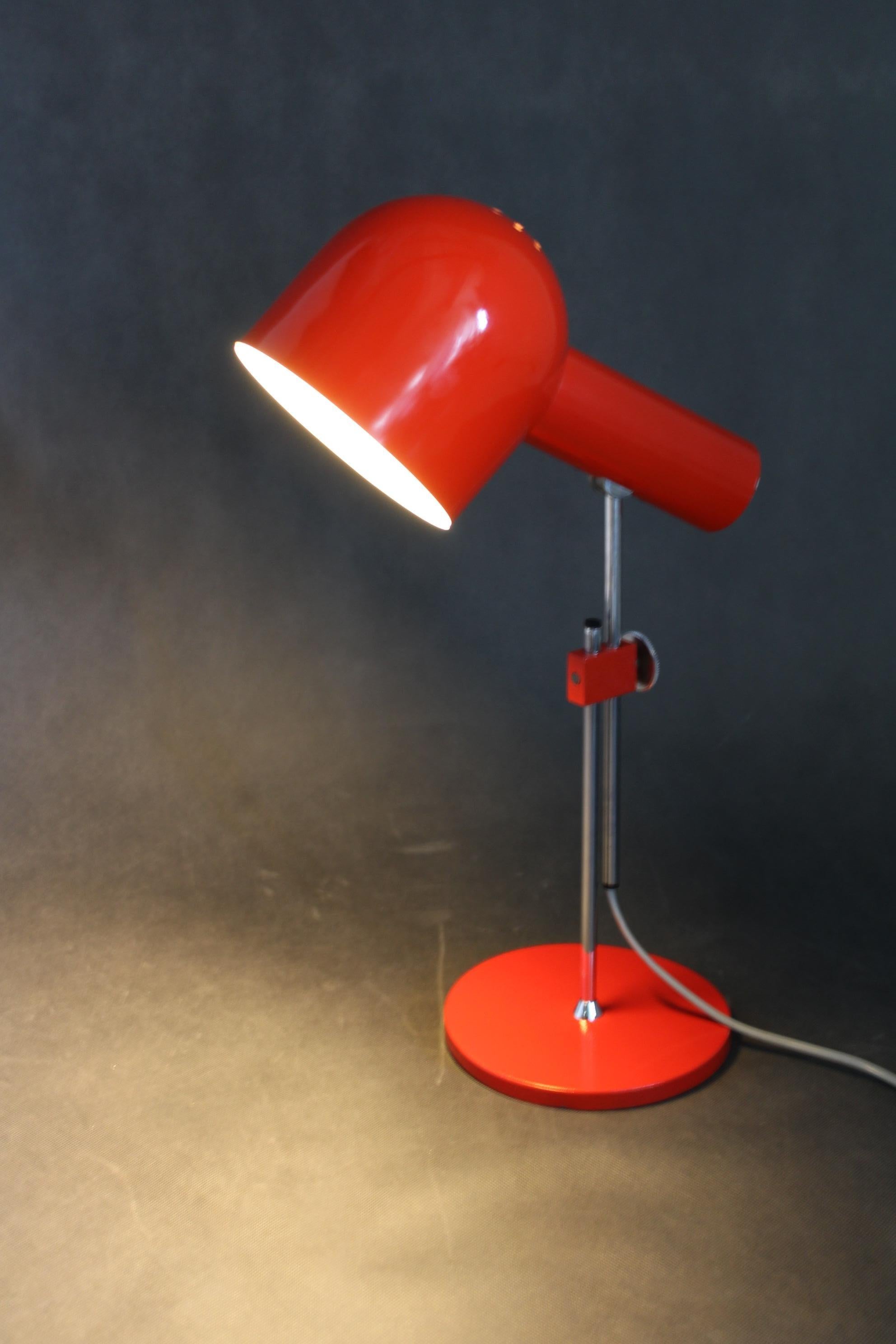 1960s Josef Hurka Red Desk Lamp for Napako , Czechoslovakia For Sale 11