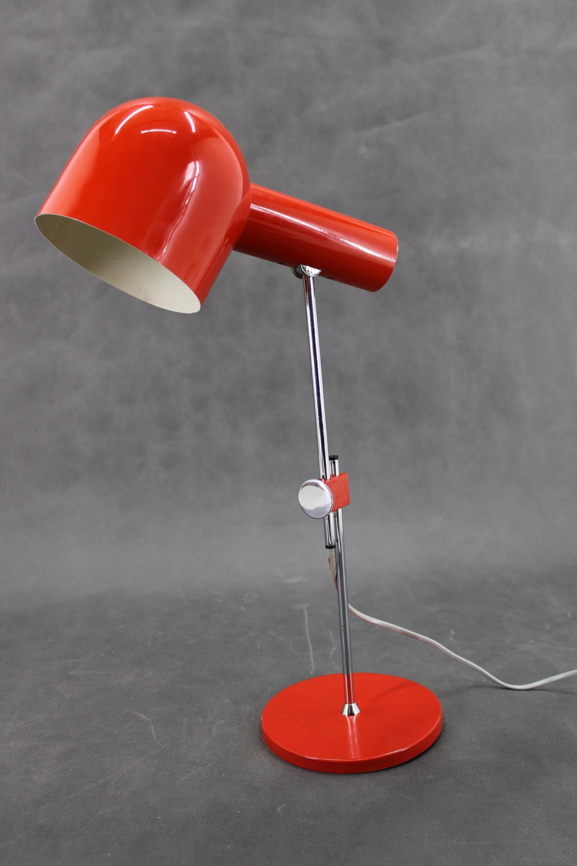 1960s Josef Hurka Red Desk Lamp for Napako , Czechoslovakia For Sale 2