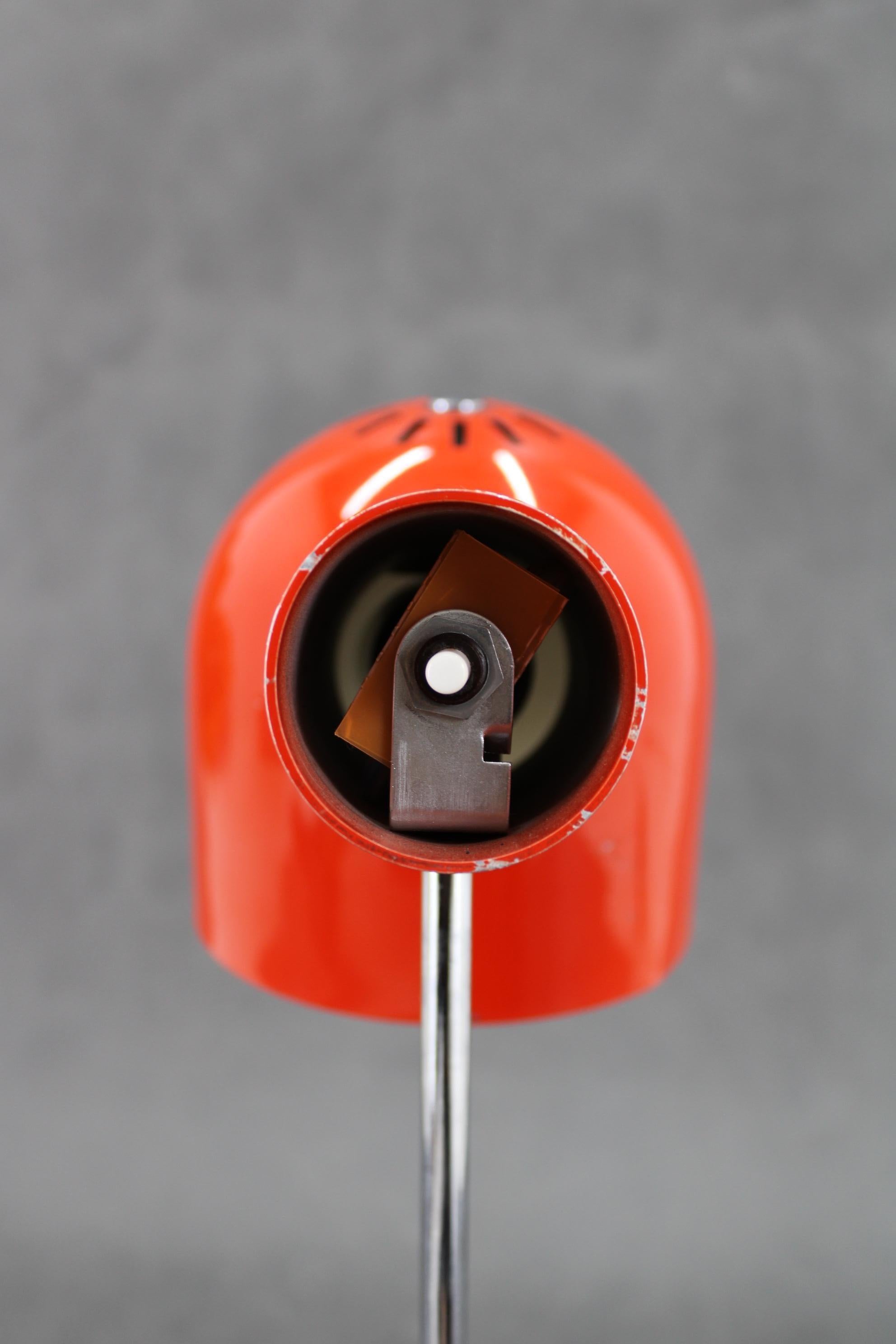 1960s Josef Hurka Red Desk Lamp for Napako , Czechoslovakia For Sale 3