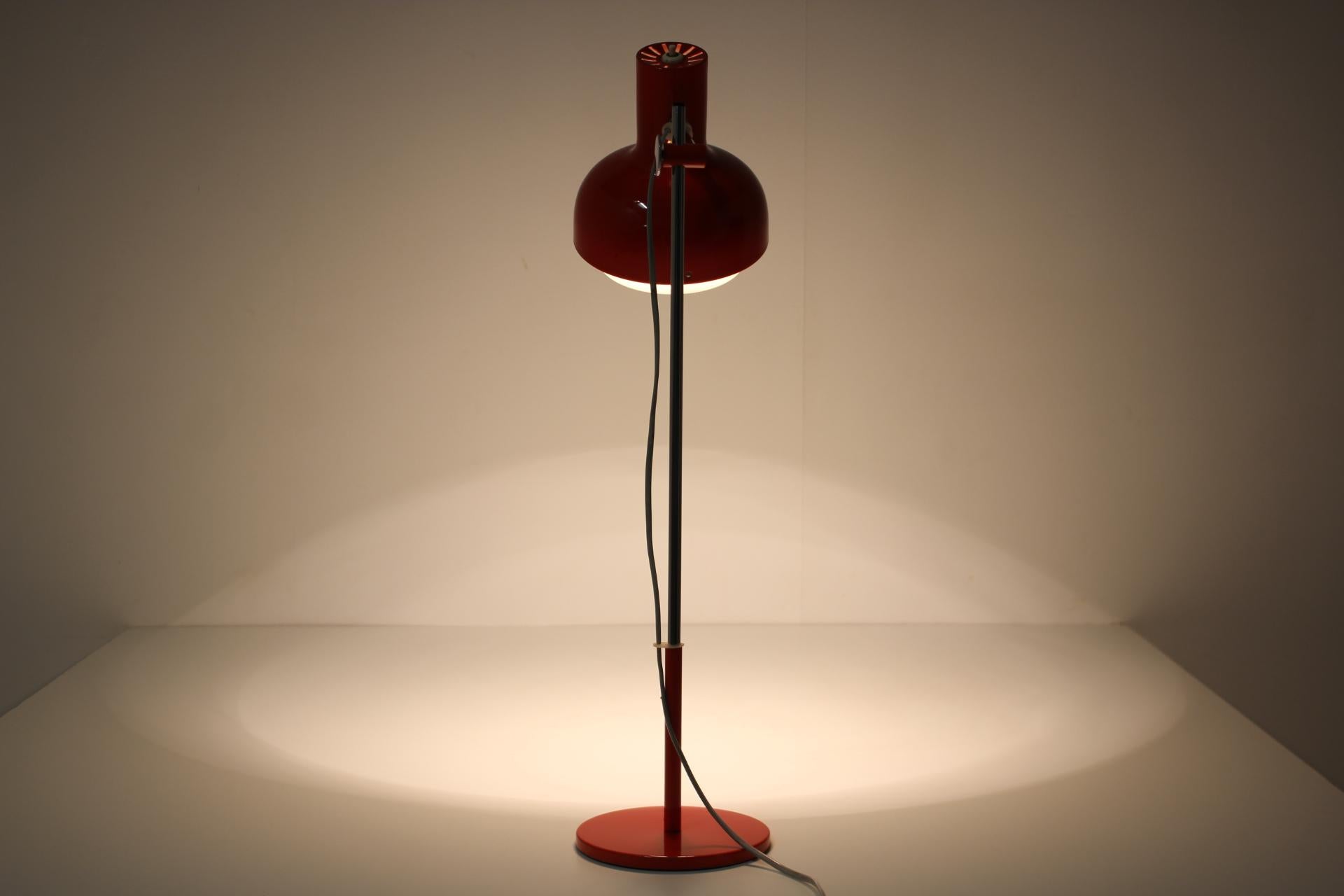 1960s Josef Hurka Red Desk Lamp, Czechoslovakia For Sale 4