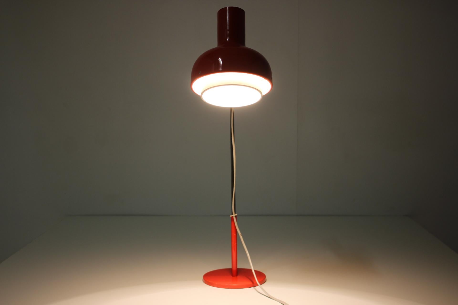1960s Josef Hurka Red Desk Lamp, Czechoslovakia For Sale 2