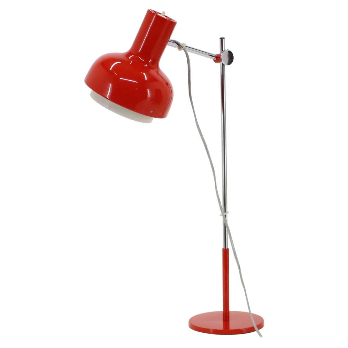 1960s Josef Hurka Red Desk Lamp, Czechoslovakia