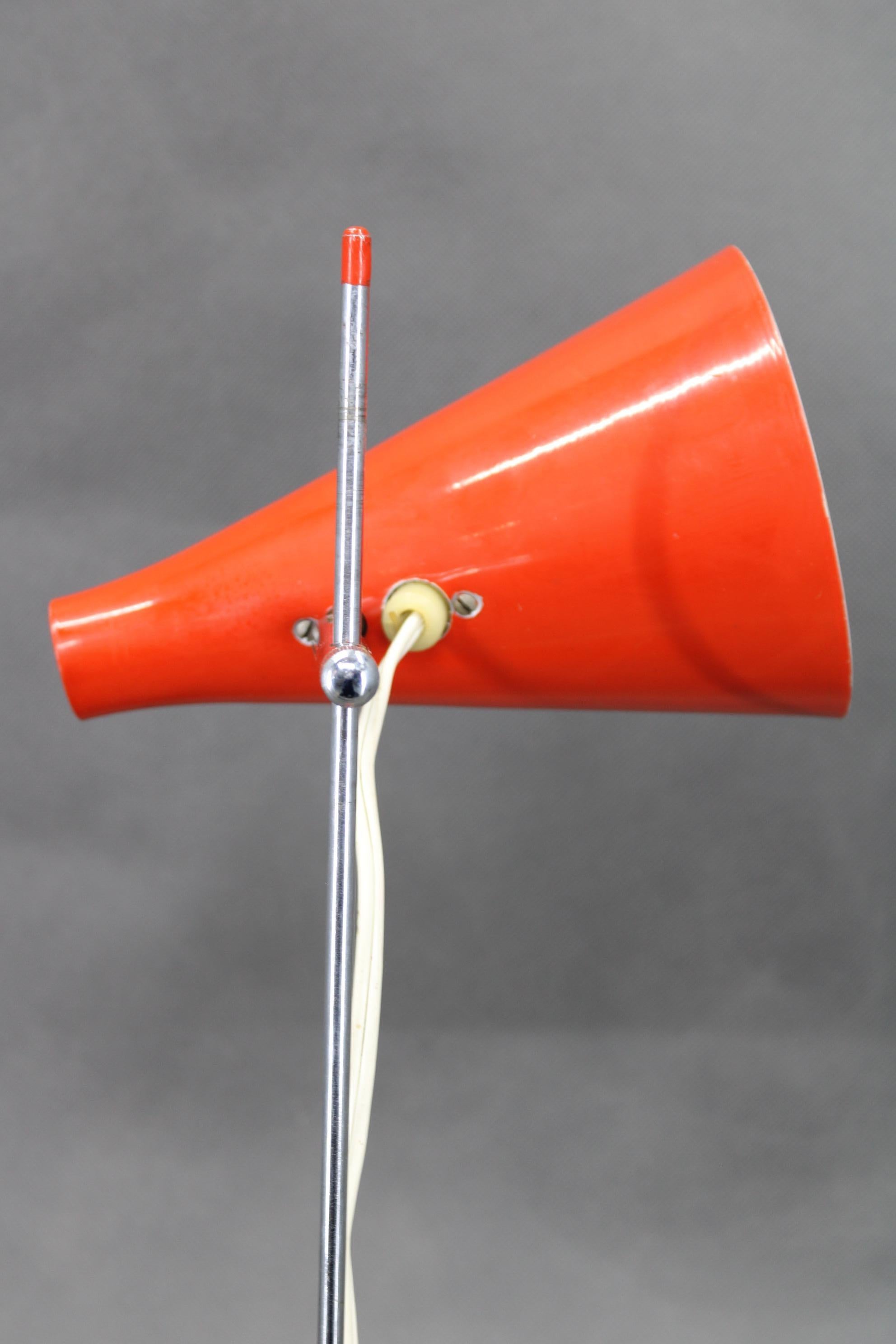 1960s Josef Hurka Red Table Lamp for Lidokov , Czechoslovakia For Sale 6