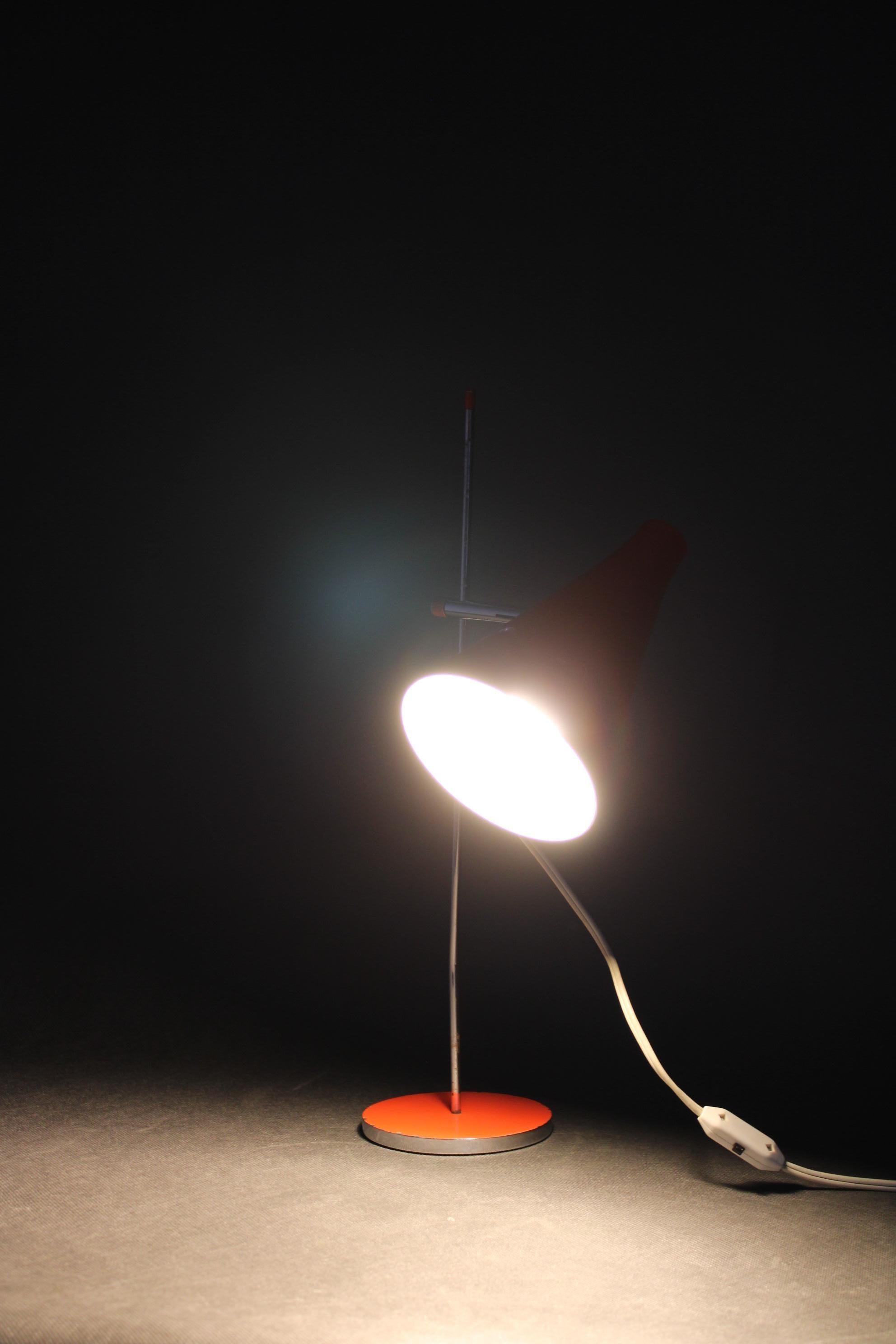 1960s Josef Hurka Red Table Lamp for Lidokov , Czechoslovakia For Sale 11